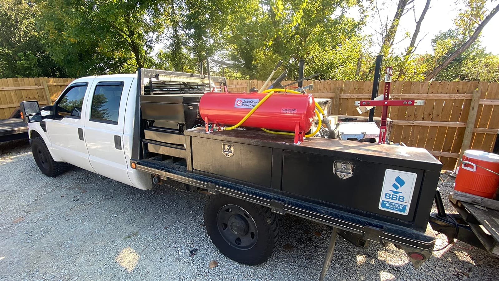 JohnDow Industries JDI-FST15 15 Gallon Fuel Station - Durable and Convenient Fuel Storage and Dispensing Solution,Red customer photo 1