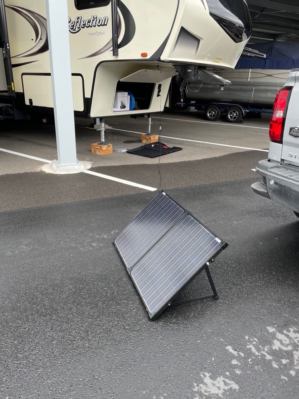 ACOPOWER 100Watt 12 Volt Portable Solar Panel with Waterproof 20A Charger Controller Foldable Solar Panel Kit Monocrystalline for Camping, RV, Black customer photo 1