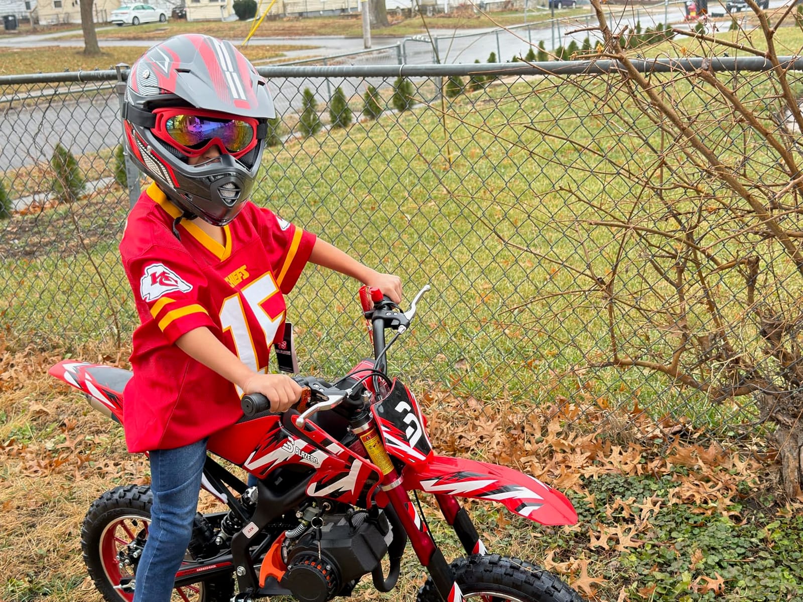 ILM Youth Kids DOT Full‑Face Dirt Bike Helmet ATV Motocross Set B07 customer photo 1