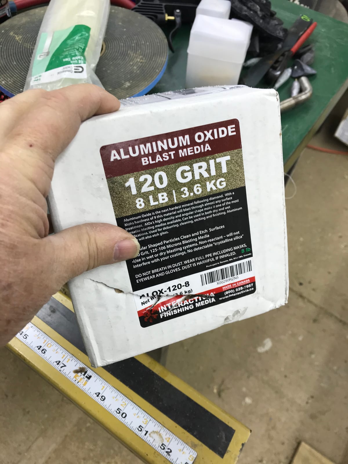 #120 Aluminum Oxide - 8 LBS - Fine Sand Blasting Abrasive Media for Blasting Cabinet and Blasting Guns. customer photo 1