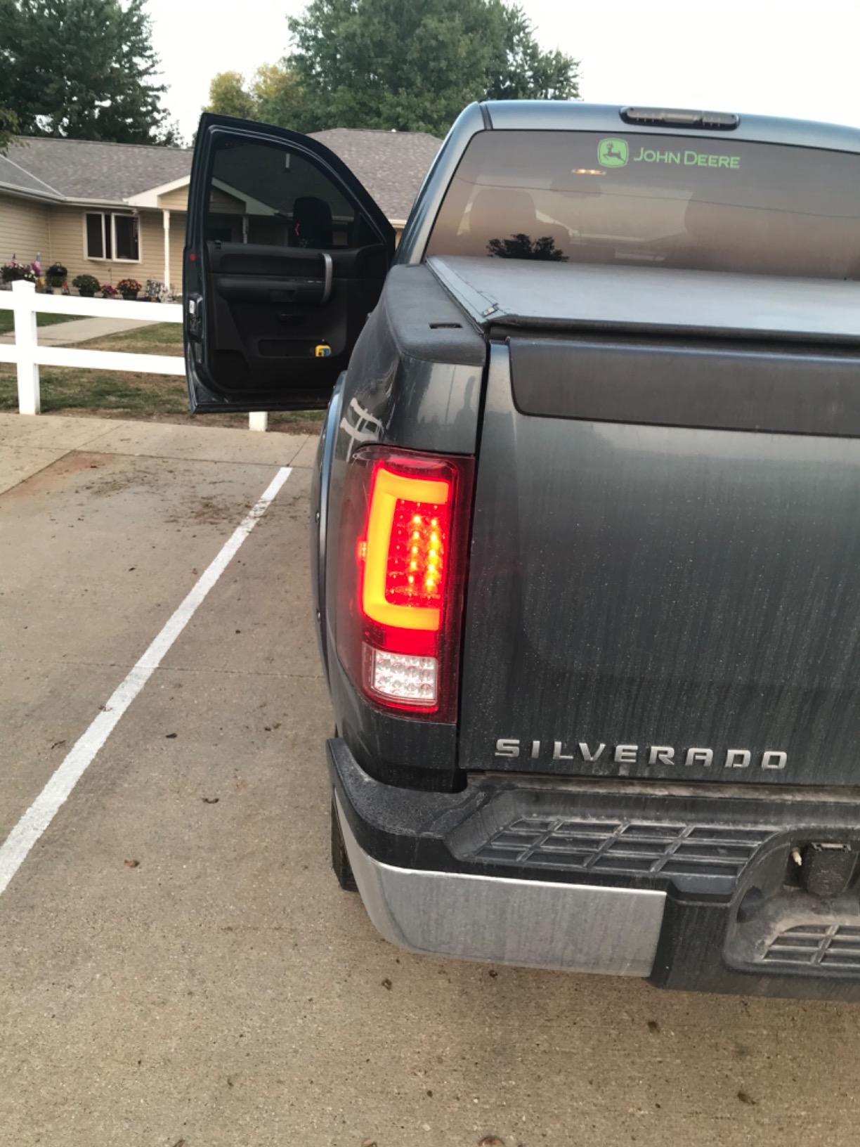 AKKON - Fits 07-13 14 Silverado 1500 2500HD 3500 HD Sierra 3500HD LED [C-Tube Bar] Sequential Signal Black Tail Brake Lights Pair customer photo 1