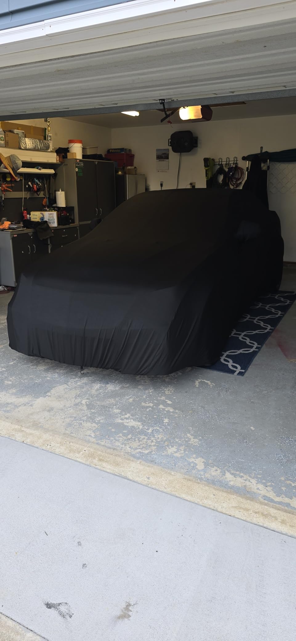 WinPower Indoor Car Cover Stretch Dustproof Protection Full Car Cover for Underground Garage, Car Show, Black customer photo 2