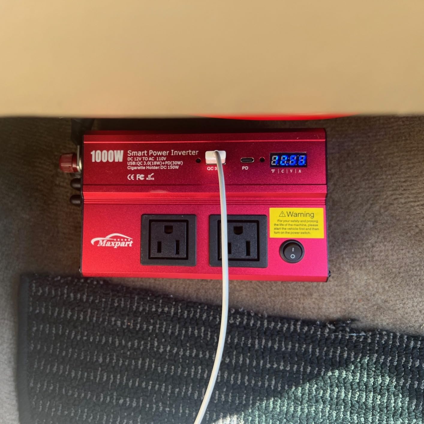 TWING Car 1000w Inverter,12v DC to 110v Power Inverters for Vehicles 1000 watt with Dual AC Outlets 3.0A USB and Type-C,12 Volt Inverter Car Cigarette Lighter Battery customer photo 2