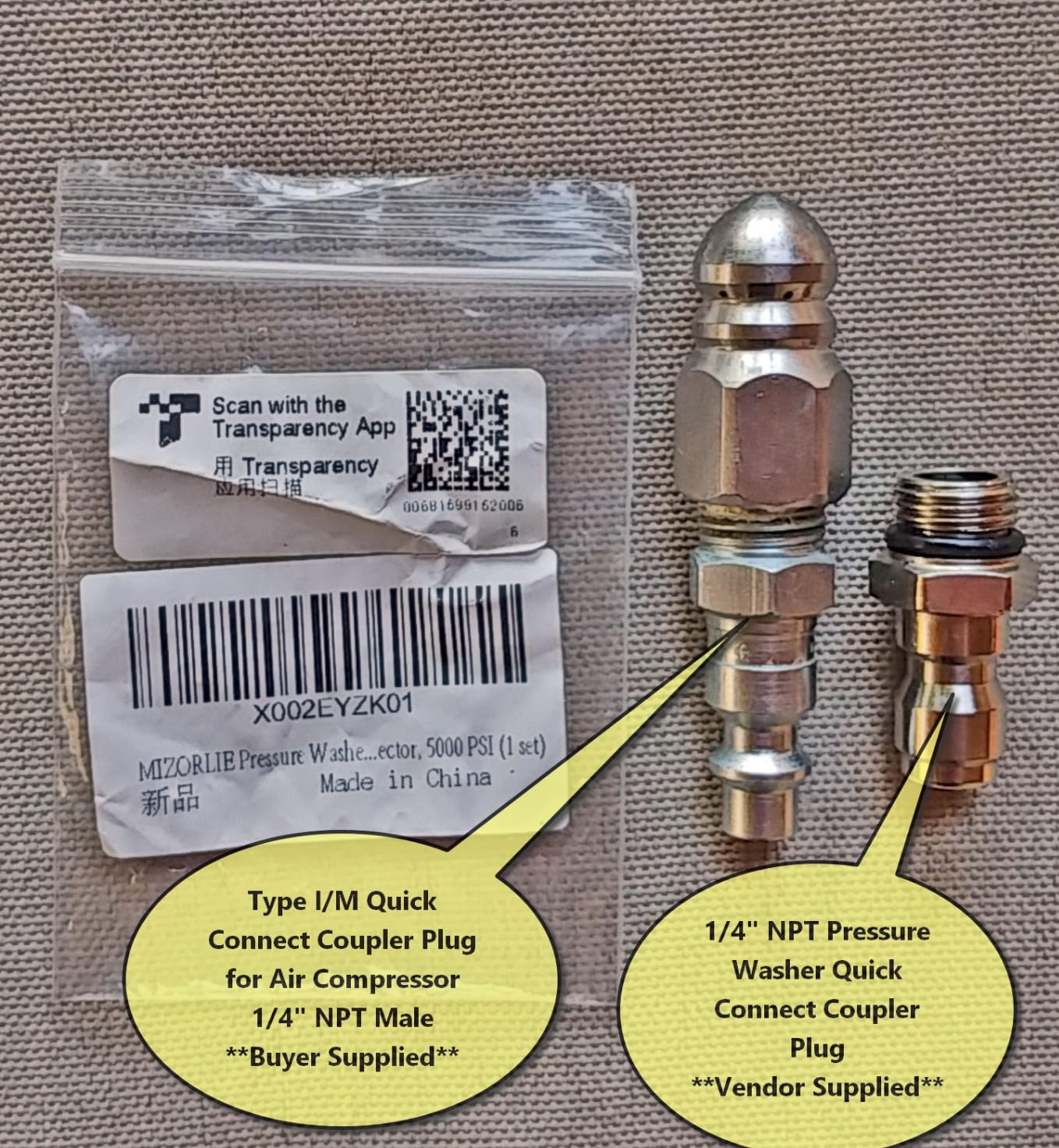 MIZORLIE Pressure Washer Sewer Jetter Nozzle Stainless Steel,1/4''Connector customer photo 1