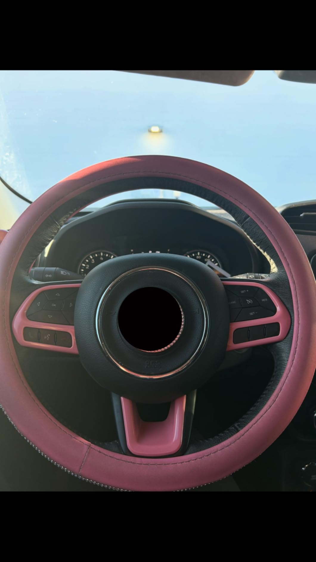 3PCS Steering Wheel Cover Trim Interior Accessories for Jeep Renegade 2015-2023 for Jeep Compass 2017-2020 (Red) customer photo 1