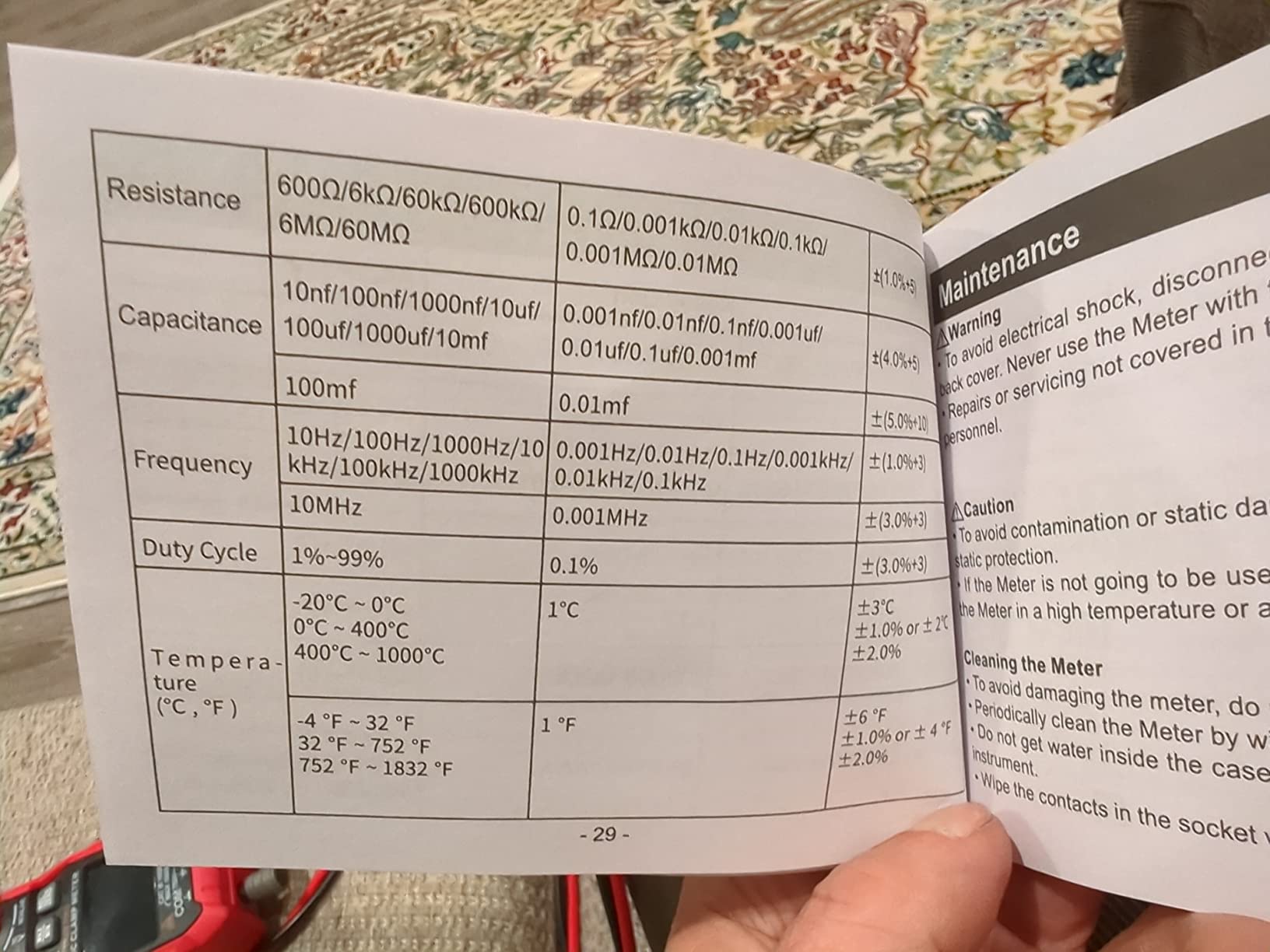 KAIWEETS HT208D Inrush Clamp Meter 1000A True RMS AC/DC Current Amp Meter, VFD, LOZ Mode, 6000 Counts, Measures Current Voltage Temperature Capacitance Resistance Diodes Continuity Duty-Cycle customer photo 1
