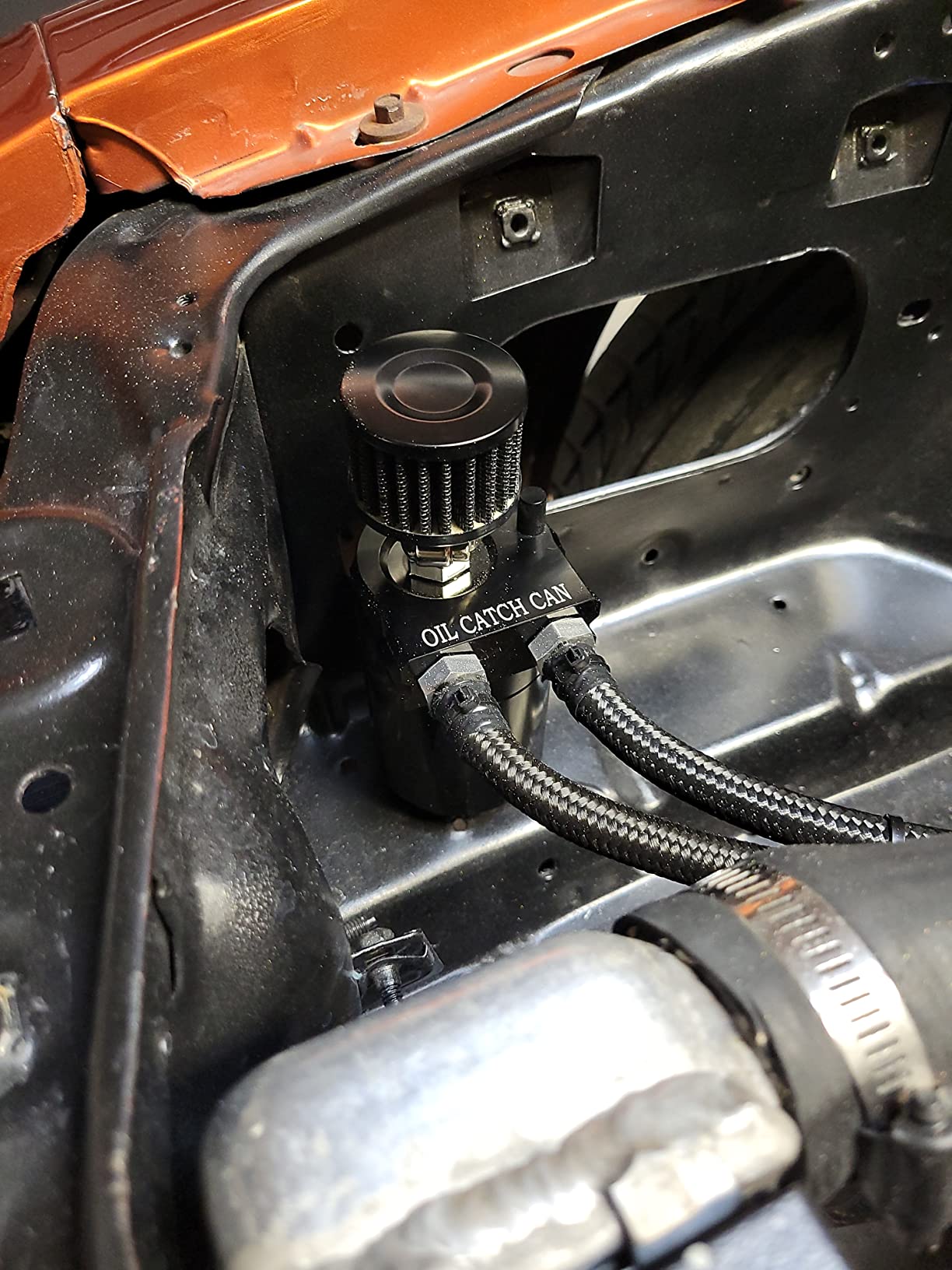 400ml Oil Catch Can Kit Universal for Cars/Trucks, Baffled Aluminum Reservoir with Breather Filter & Accessories, 3/8