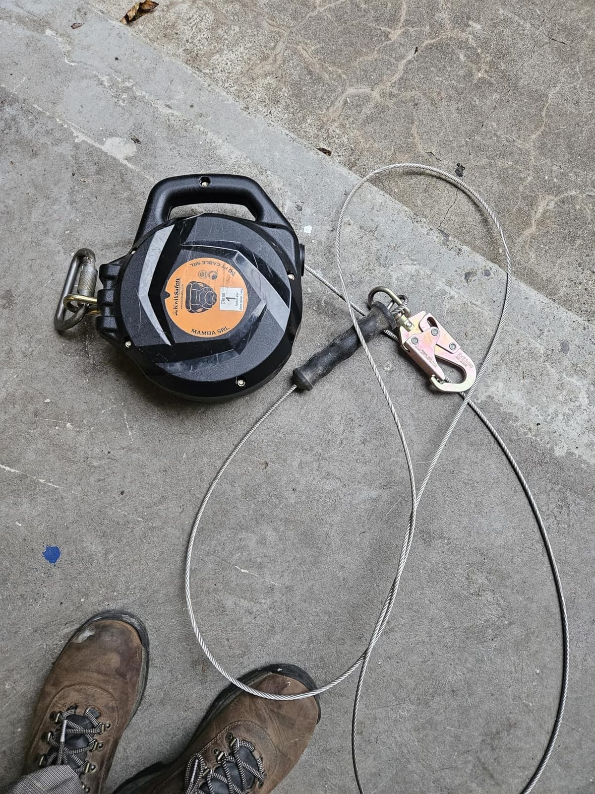 KwikSafety - Charlotte, NC - Mamba 33’ Self Retracting Lifeline [Carbonate + Integrated Handle] Class 1 Cable SRL ANSI OSHA Retractable Fall Arrest Safety Roofing Construction Gear customer photo 2