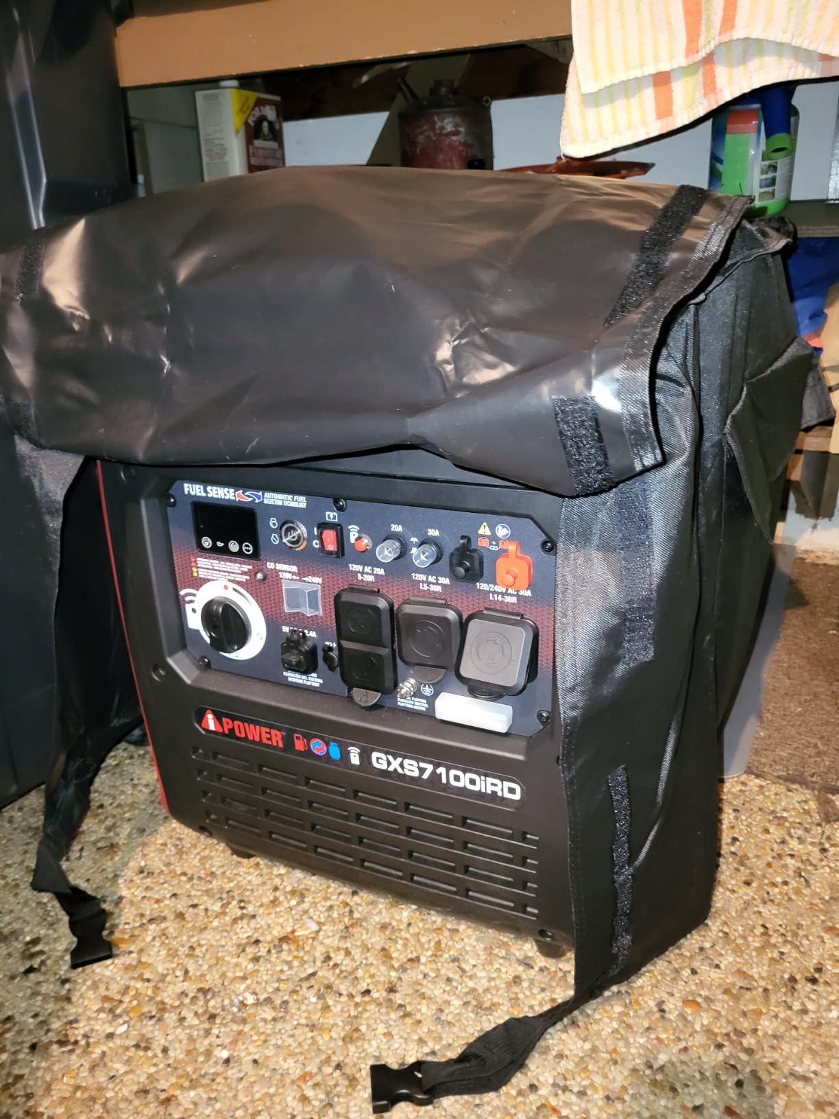 Outdoor Generator Covers Waterproof Heavy Duty 600D Oxford Portable Generator Cover Universal for 5500-15000 Watt Portable Generators ,38x28x30 in customer photo 2