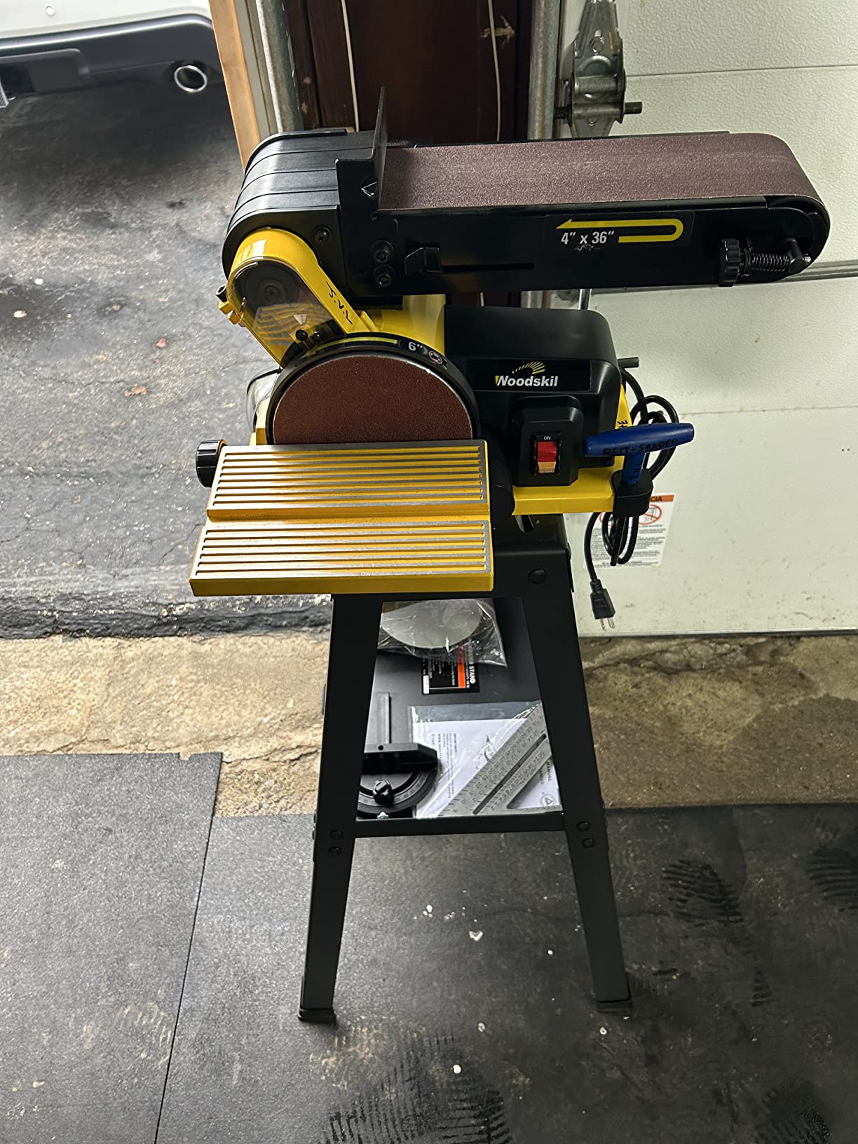 Woodskil 4.3A Belt Disc Sander Combo for Woodworking,4x36