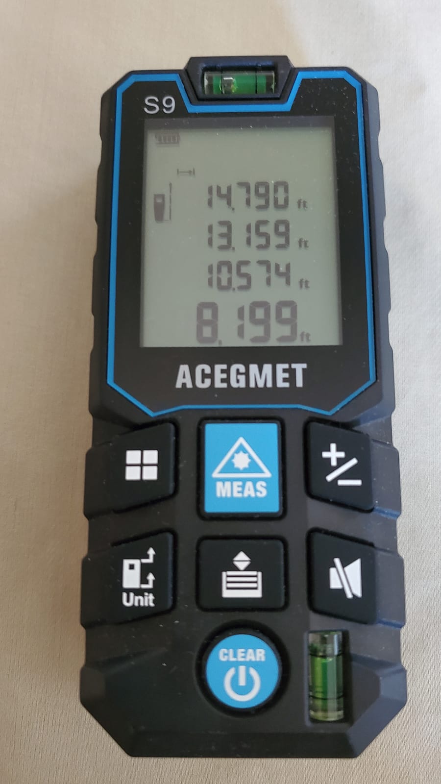 ACEGMET S9 229ft/70m Laser Measuring Tool, LCD Backlit Display customer photo 2