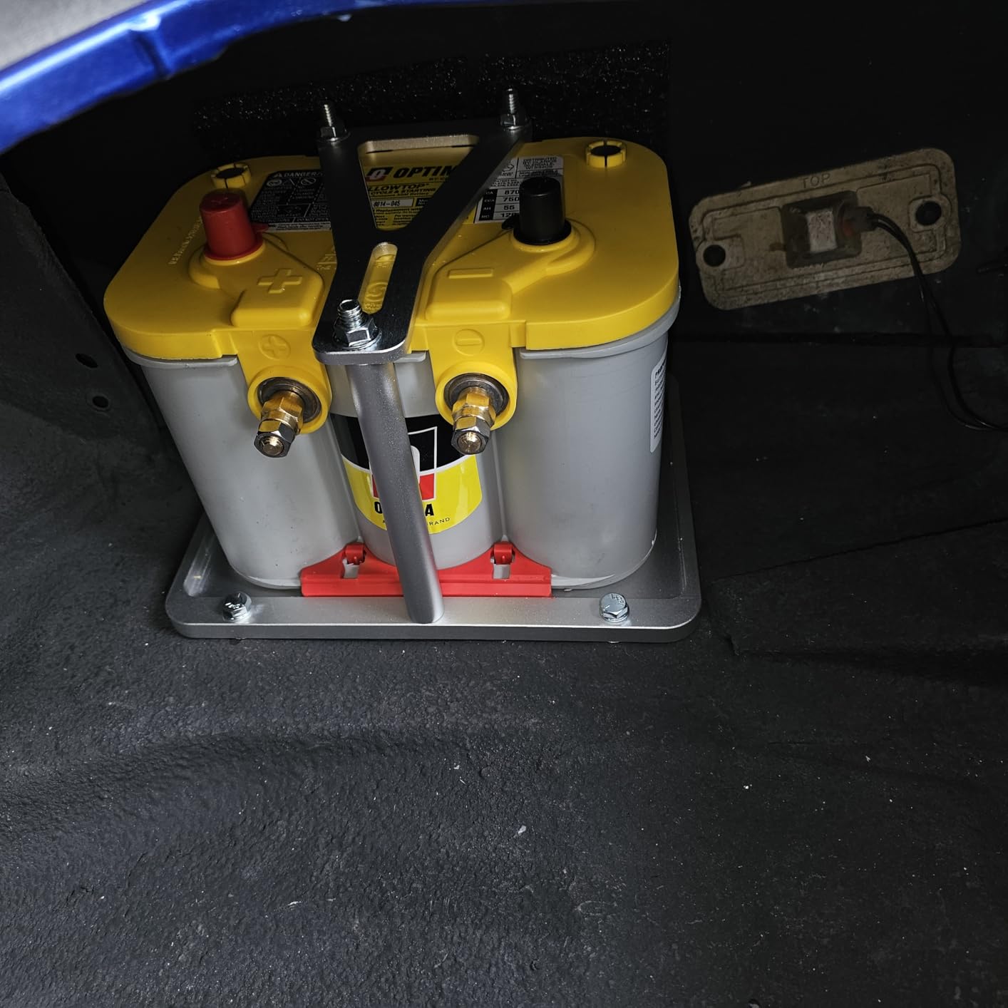 Danti Universal Battery Tray Hold Down Trunk battery Relocation Box Billet Aluminum 551181 For Optima Race Racing Mount Red Yellow Blue Top 34 34/78 D34 D34/78 34M D34M Battery Mount customer photo 2