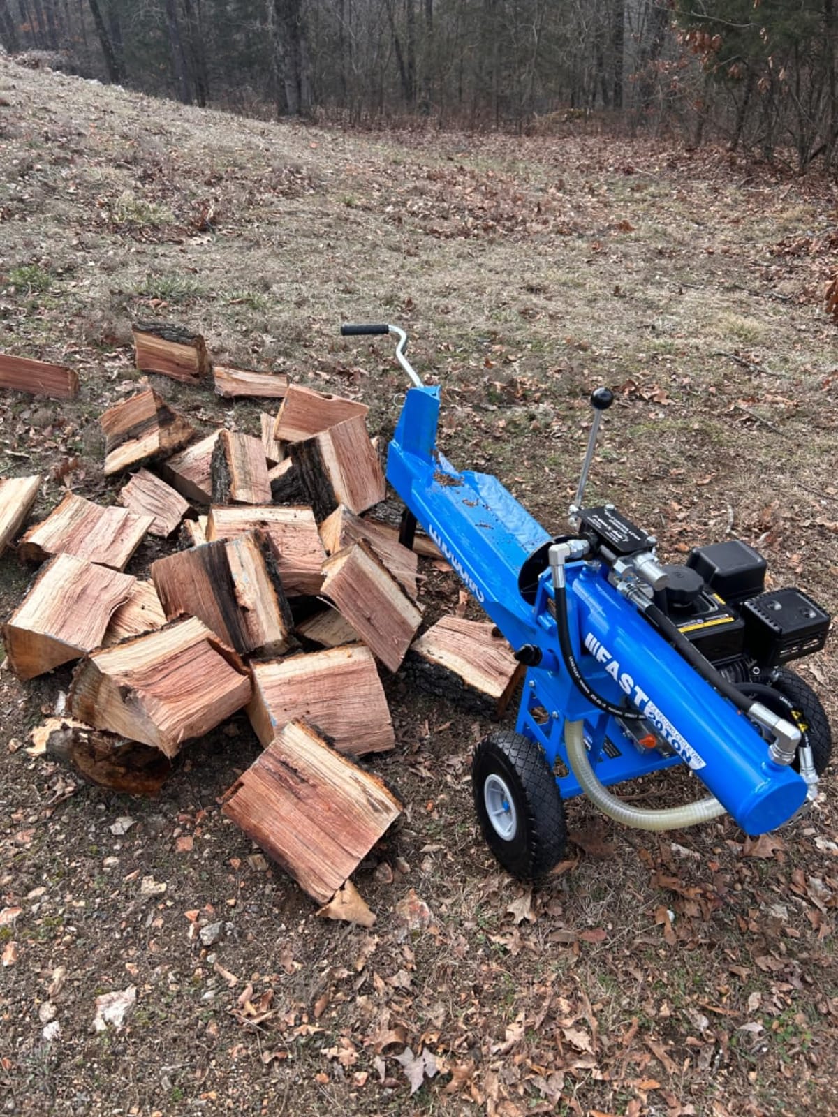 Landworks Portable 20-Ton Gas Log Splitter, 7 HP, Rapid Auto Return customer photo 2