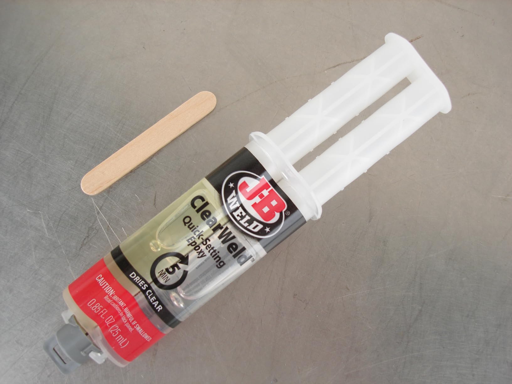 J-B Weld ClearWeld 5 Minute Epoxy, Clear, Syringe, 2 Pack, 50112-2 customer photo 2