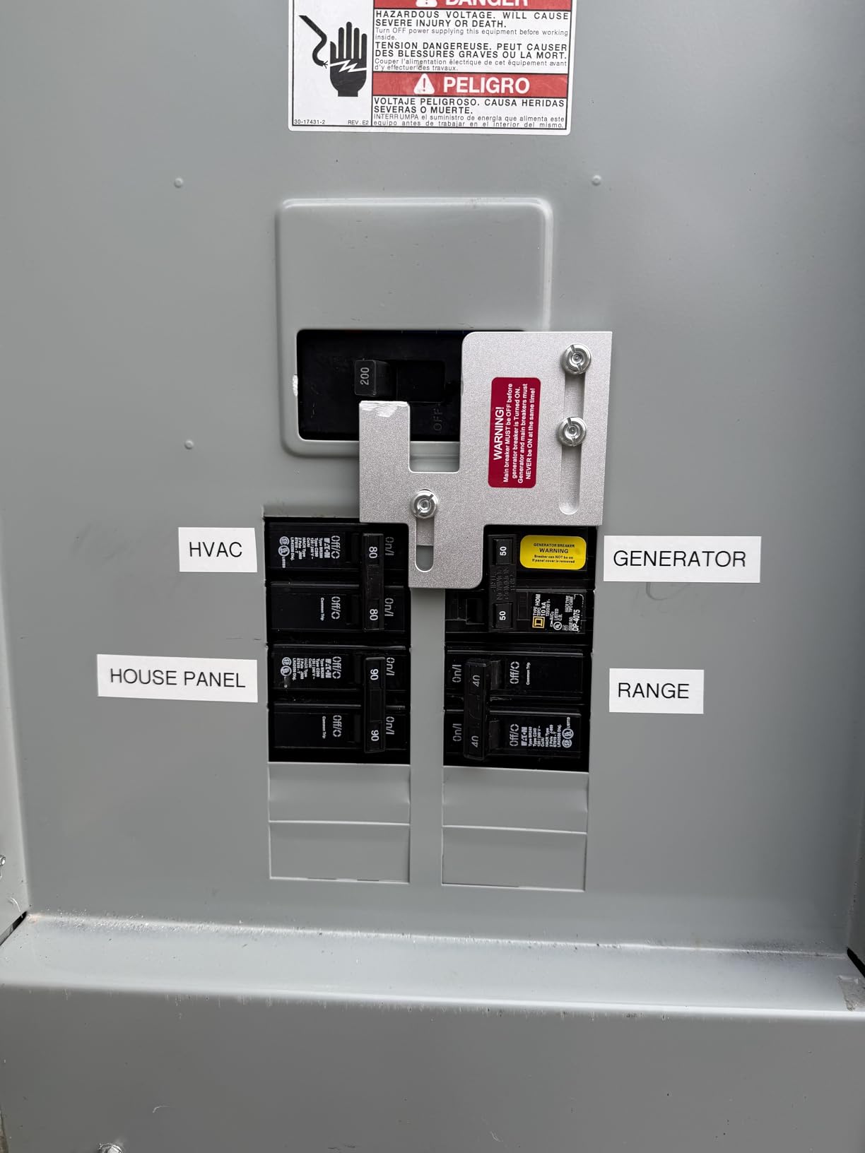 Generator Interlock Kit for Eaton Cutler Hammer BR SERIES 150&200amp Panels customer photo 1