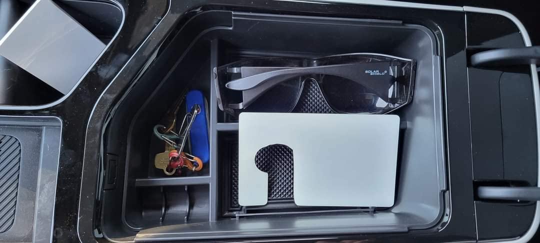 MARCHFA Center Console Organizer Tray Compatible for 2022 2023 2024 2025 2026 Kia EV6 Accessories Armrest Storage Box Tray Organizer Insert (Black) customer photo 1
