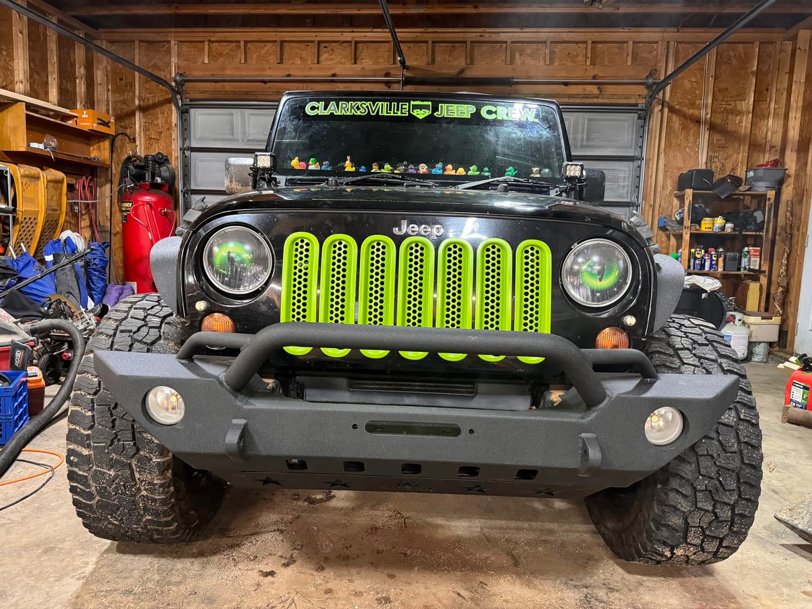 for Wrangler JK Front Skid Plate Bumper Cover Compatible with 2007-2018 Jeep Wrangler JK JKU Unlimited, Carbon Steel Lower Guard Engine Protector Protection (Not Fits Original Factory Bumpers) customer photo 2