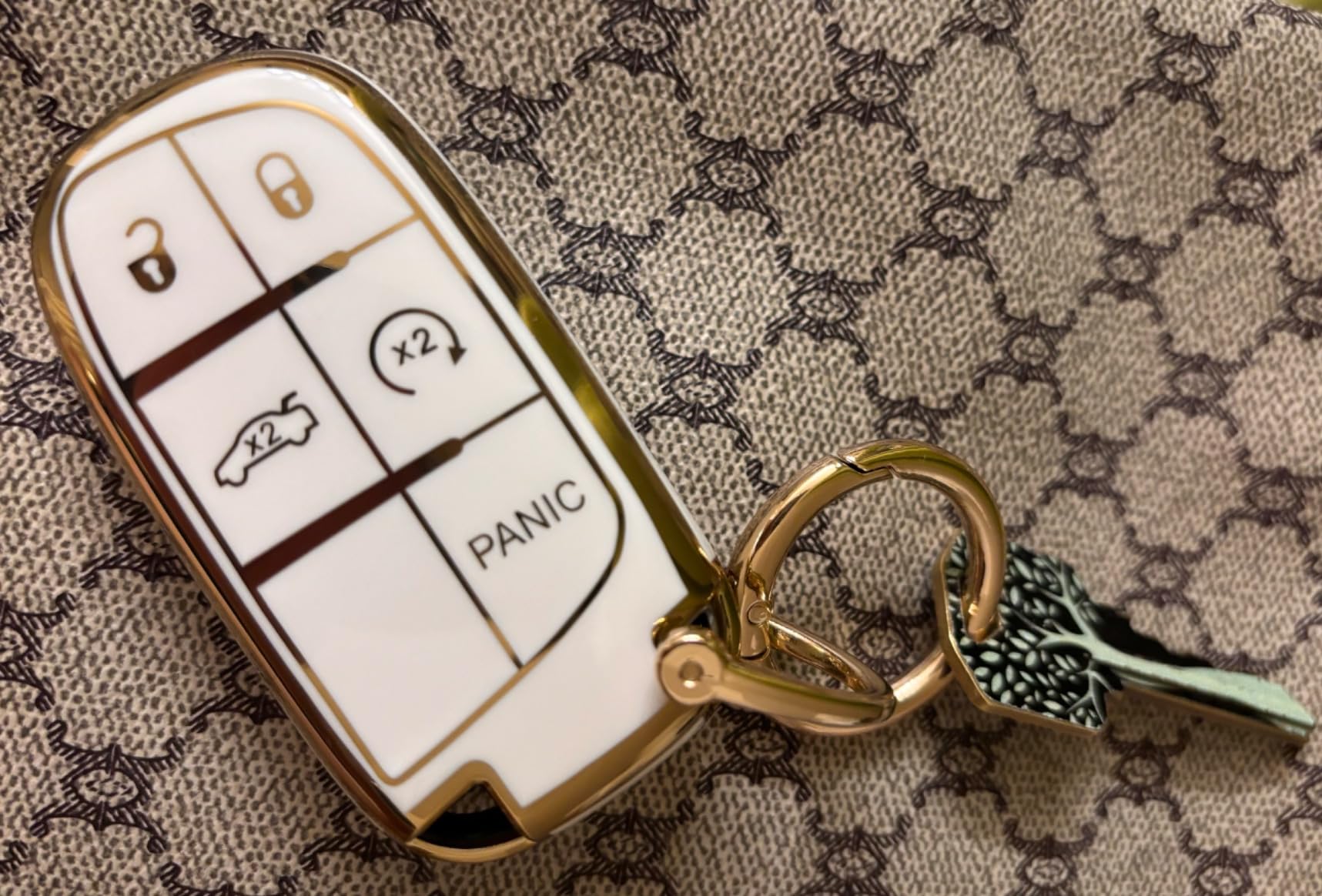 Elegananccy for Jeep Key Fob Cover, Soft Full Protection Key Case Shell Compatible with Jeep Smart Key 3 4 5 Buttons Protector (White) customer photo 2