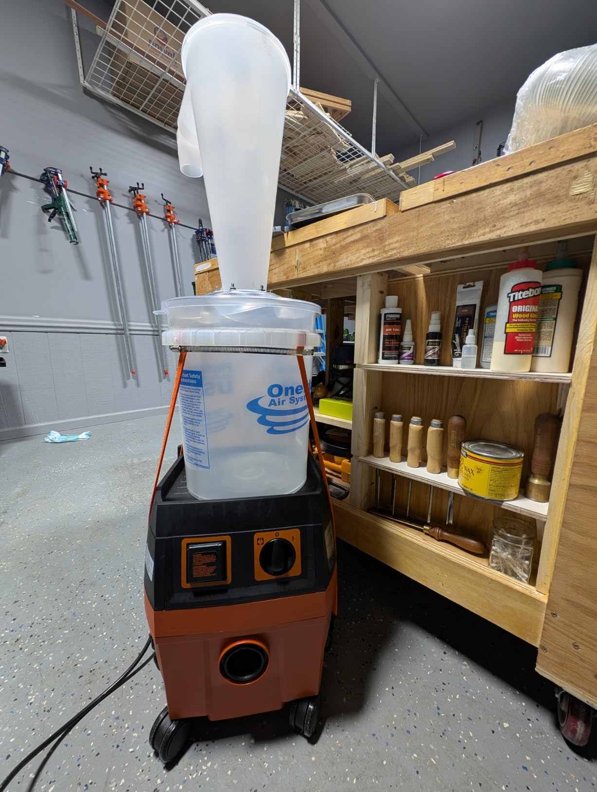 Oneida Air Systems Dust Collector & Cyclone Separator Kit w/ Clear Bucket, 2.5 Deluxe 5-Gal - Portable Cyclone Machine for Wet and Dry Shop Vacuums customer photo 1