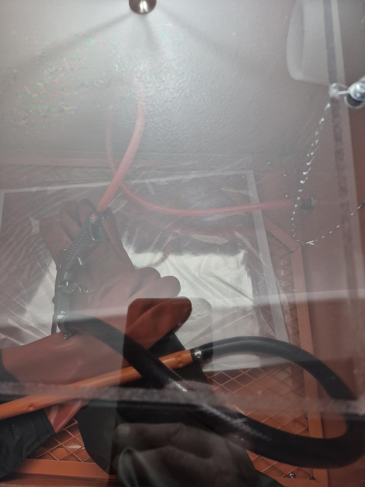 25 Gallon Bench Top Air Sandblasting Cabinet,Red customer photo 2
