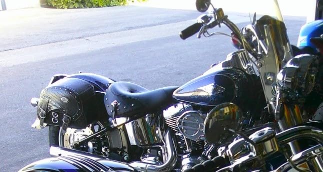 NICECNC Motorcycle Saddle Bags, PU Leather Motorcycle Saddlebags with Cup Holder, Reinforced Straps & Saddle Piece, Throw Over Side Accessories Bags, Brown customer photo 1
