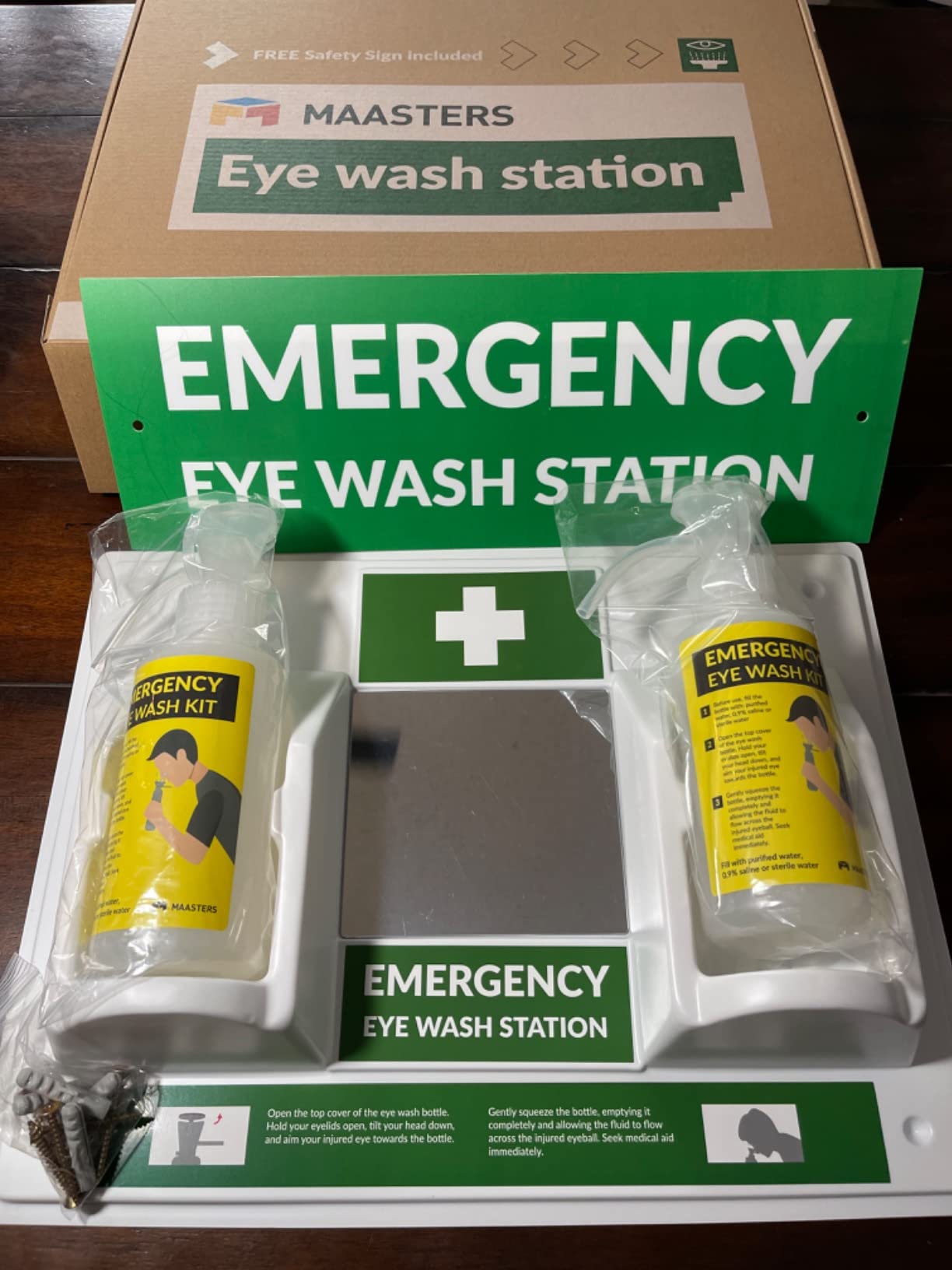 MAASTERS BPA Free Wall-Mounted Eye Wash Station with Sign - Set of 1 customer photo 1