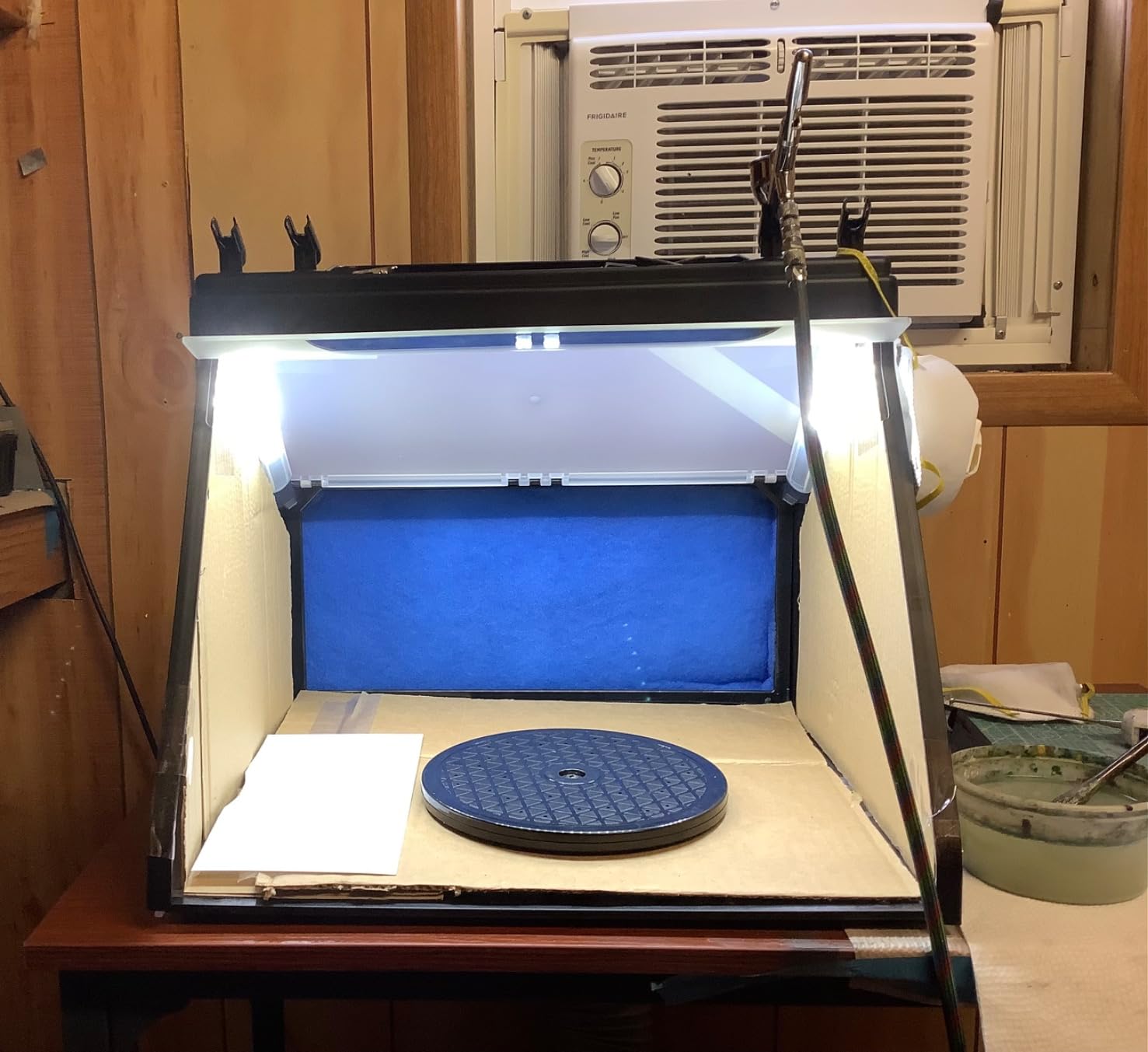 Master Airbrush Portable Airbrush Spray Booth Kit with Dual Exhaust Fans | LED Lights, Turntable & Extension Hose, 16