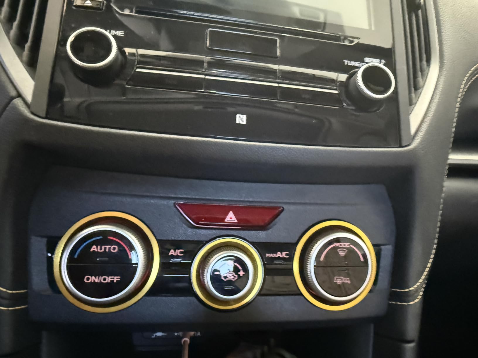 Auovo AC Climate Control Knob Outer Ring Covers for Subaru Crosstrek Accessories 2018-2023 / Impreza 2017-2023/ Forester 2019-2024 Interior for Car Air Condition Switch Control Trim (Sun Orange) customer photo 1