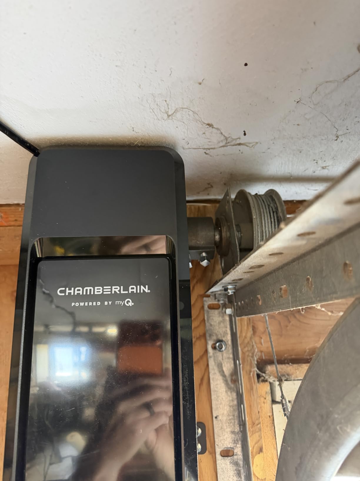 Chamberlain Wall Mount myQ Garage Door Opener, Battery Backup | Space Saving & Whisper-Quiet performance, Smart garage myQ compatible, Includes: Remote, LED Light, Lock, & 850lb lift power customer photo 2