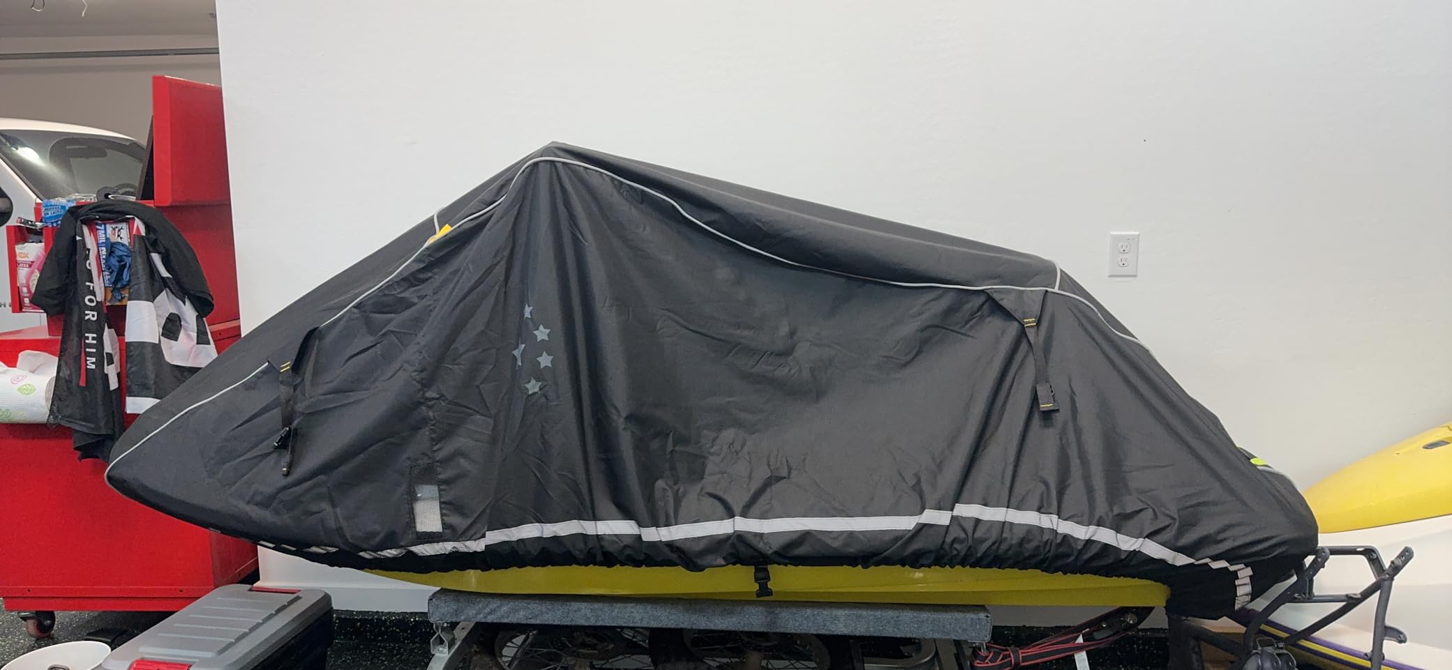 LIBZAKI Jet Ski Cover PWC Cover 2-3 Seats Heavy Duty Waterproof 600D UV Resistant Fits for Yamaha Sea-Doo Kawasaki up to 112~135