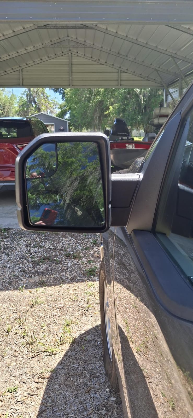 Right Passenger Side Door Mirror with Blind Spot Glass Power Fits 2015-2020 Ford F150 Without Turn Signal Light Non-Heated (3Pins) Replaces: FL3Z17682AK customer photo 2