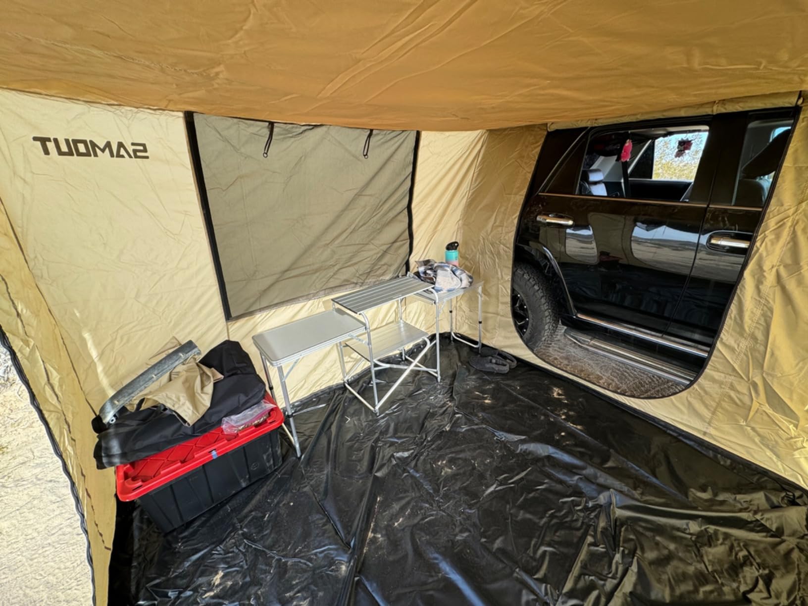 SAMOUT Vehicle Awning Room 6.6' x 8.2' Rip-Stop 420D Oxford Side Awning With PVC Floor, Waterproof & Wind Resistance, Easy Setup Design (Room Only) customer photo 1