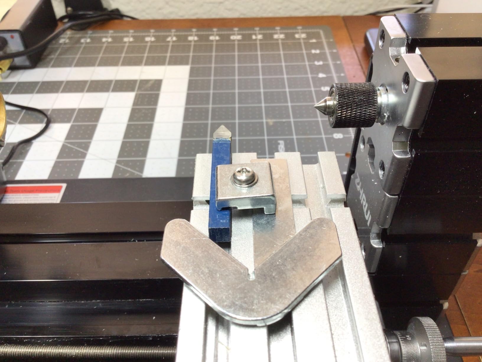 Mini Metal Lathe 60W 12,000 RPM, 4-Axis All-Machine Tool for Soft Metal Wood Acrylic Plastic, Precision Micro Lathe with Safety Guard Quick Indexer 0.02mm Scale (Gold Silver Aluminum Copper) customer photo 1
