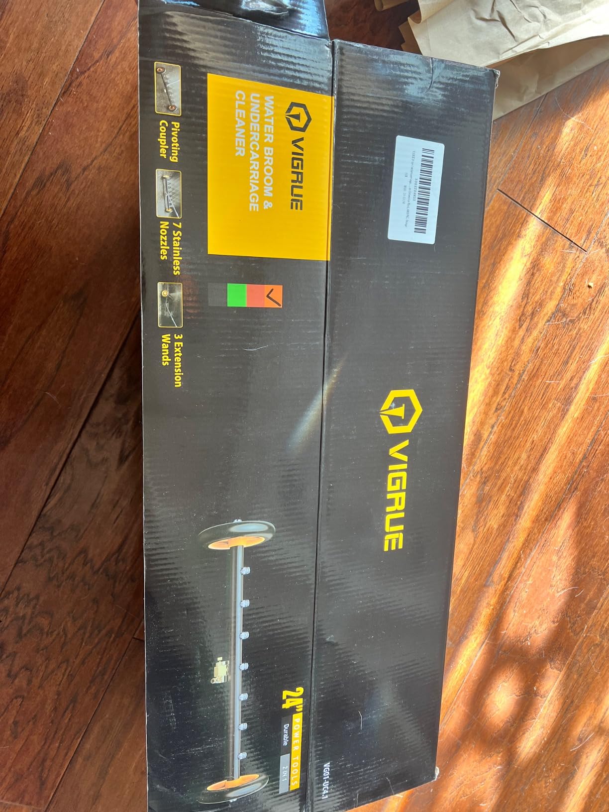 VIGRUE 2-in-1 Undercarriage Pressure Washer Attachment,24 Inch Pressure Washer Water Broom with 7 Nozzles, Under Car Washer Cleaner with 3 Pieces Extension Wand,4000 PSI,Orange customer photo 1