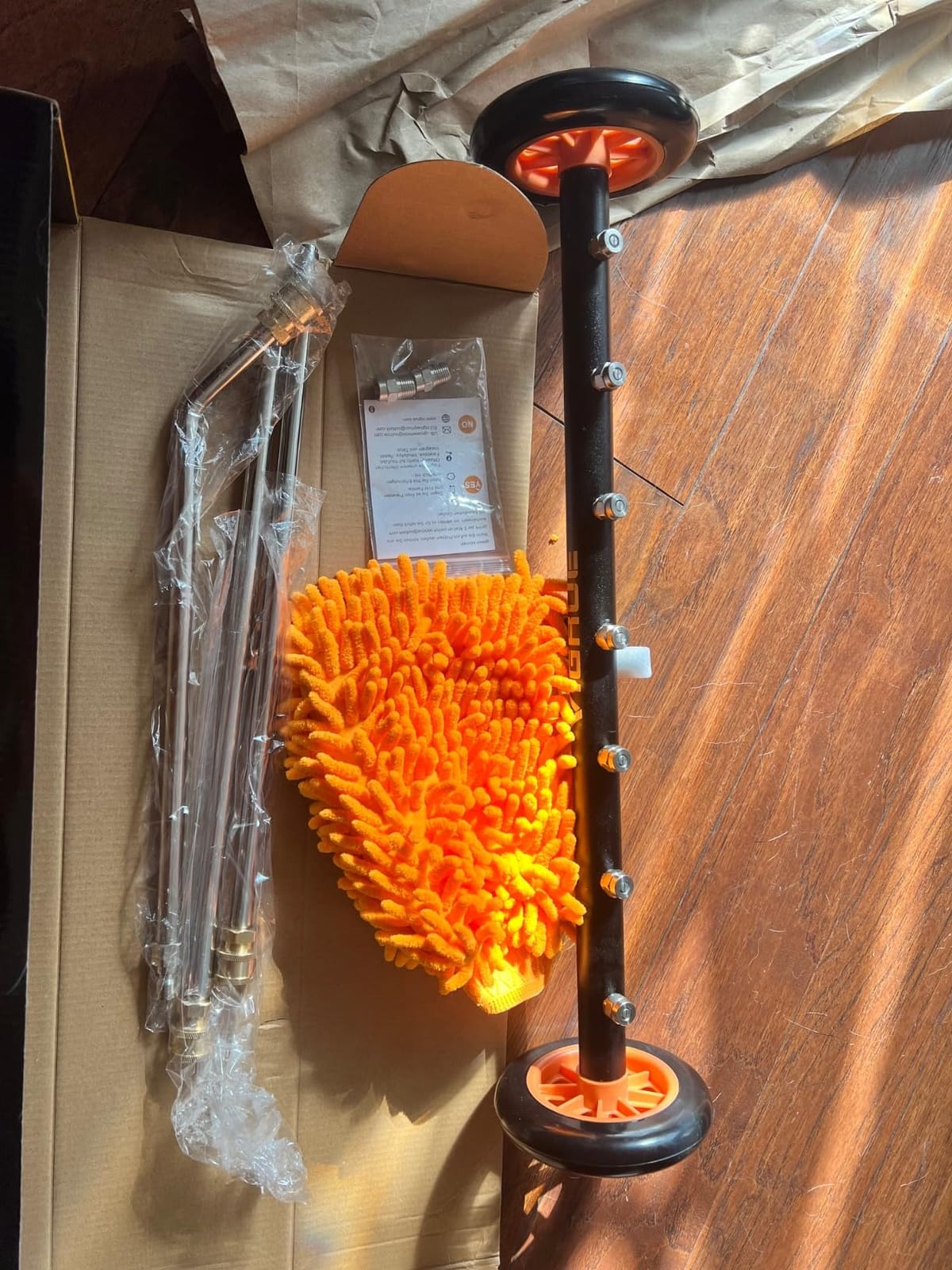 VIGRUE 2-in-1 Undercarriage Pressure Washer Attachment,24 Inch Pressure Washer Water Broom with 7 Nozzles, Under Car Washer Cleaner with 3 Pieces Extension Wand,4000 PSI,Orange customer photo 2