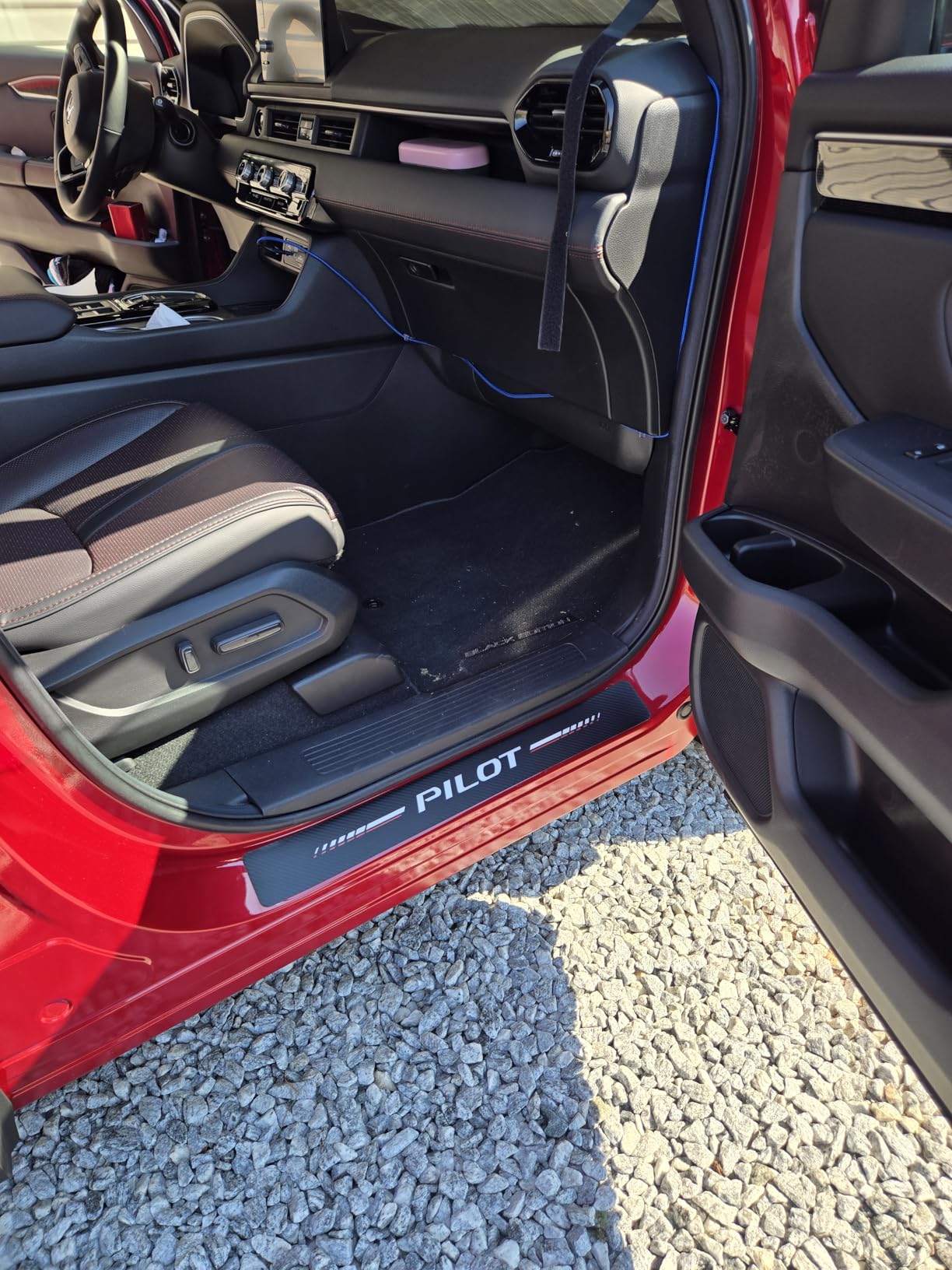 4Pcs Car Door Sill Protector for HR-V Accessories Fit for HRV Carbon Fiber Leather Door Sill Sticker, Decoration Door Sill Scuff Plate Sticker for Auto SUV customer photo 1
