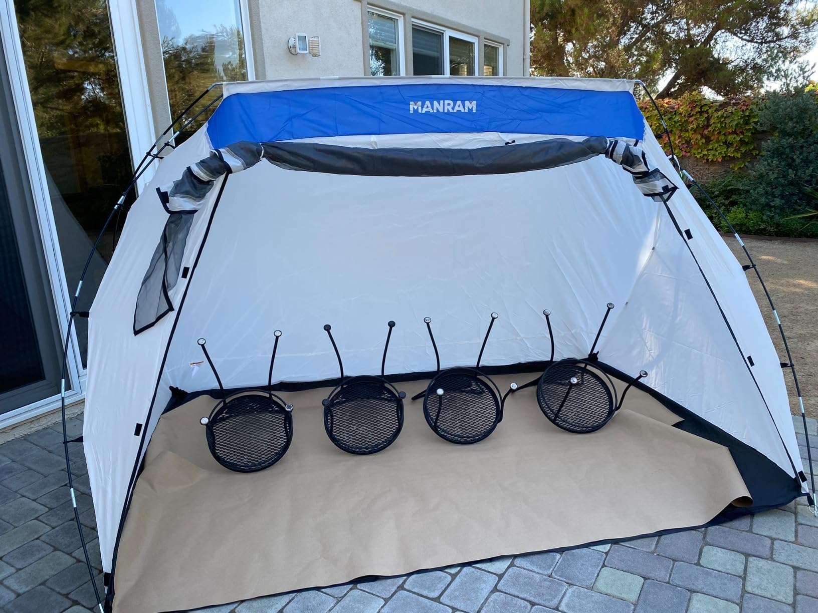 Portable Paint Tent 9(L) x6(W) x5.5(H), Large Paint Booth with Built-in Floor, Mesh Screen, Windproof Hooks, and Storage Bag – Ideal for DIY Painting Projects customer photo 1