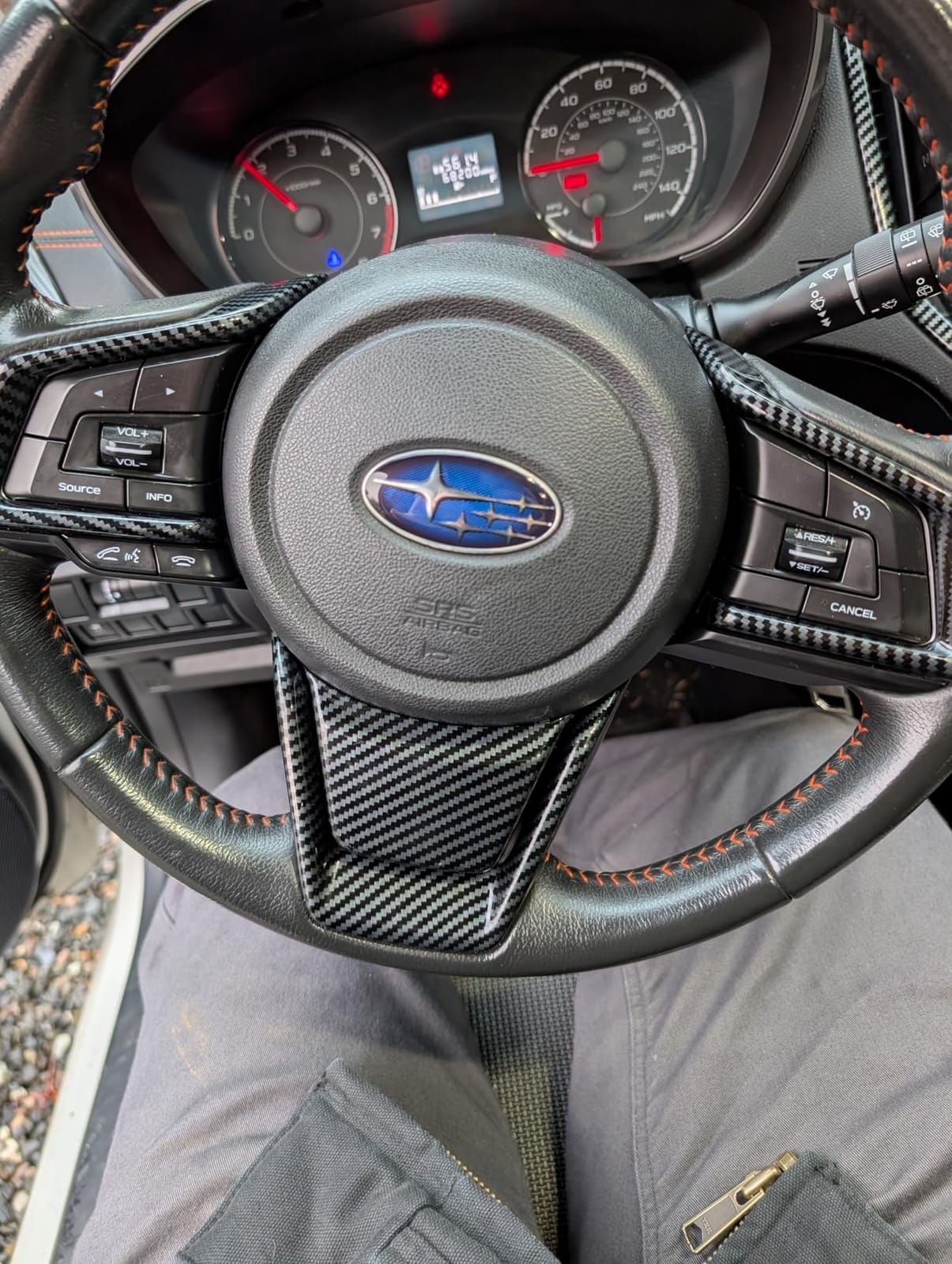 Steering Wheel Cover Molding Trims for 2018-2026 Subaru Crosstrek/Legacy/Outback,2019-2026 Ascent/Forester,2017-2026 Impreza,2022-2026 WRX (Carbon Fiber Style) customer photo 2