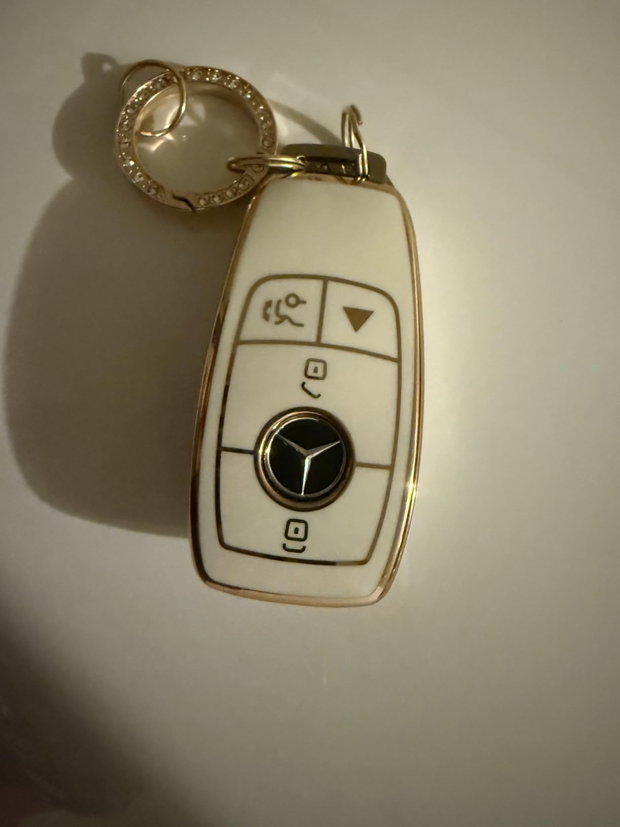for Cadillac Key Fob Cover with Leather Lanyard, Car Key Fob Case Compatible with Cadillac Escalade or Escalade ESV 2021 2022 2023 Smart Key Protector Holder customer photo 2