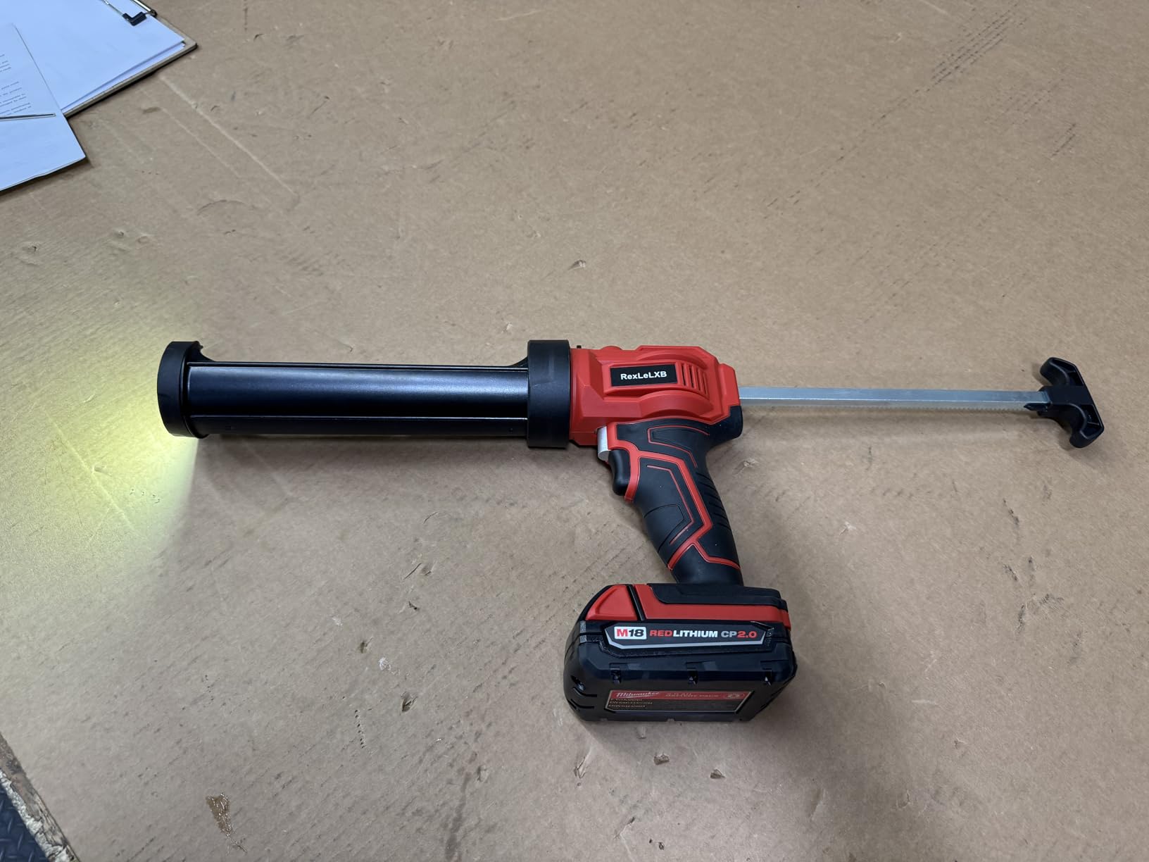 Cordless Caulk Gun for Dewalt 20V Battery, Electric Caulking Gun with 450lm LED Light, 4 Adjustable Speeds, Drip-free Caulk Adhesive Gun, 10oz/300ml Caulking Tool for Filling, Sealing(No Battery) customer photo 2