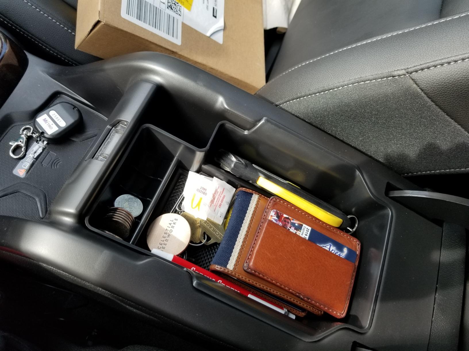 JDMCAR Center Console Organizer Compatible with 2023 2024 2025 2026 Chevy Colorado/GMC Canyon Accessories, Coin Container Armrest Secondary Storage Box with Non-Slip Silicone Mat (Black Trim) customer photo 1