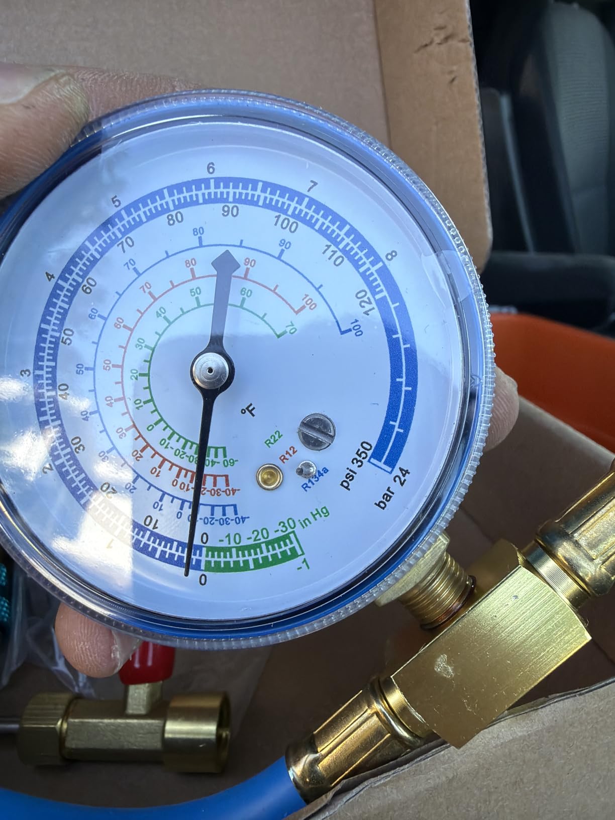 BACOENG R134a Refrigerant Recharge Kit, AC AUTO R134a/R-12/R-22 Freon Refrigerant Hose Can Tap with Gauge, BPV31 Bullet Piercing Valve, R134a Quick Coupler customer photo 1