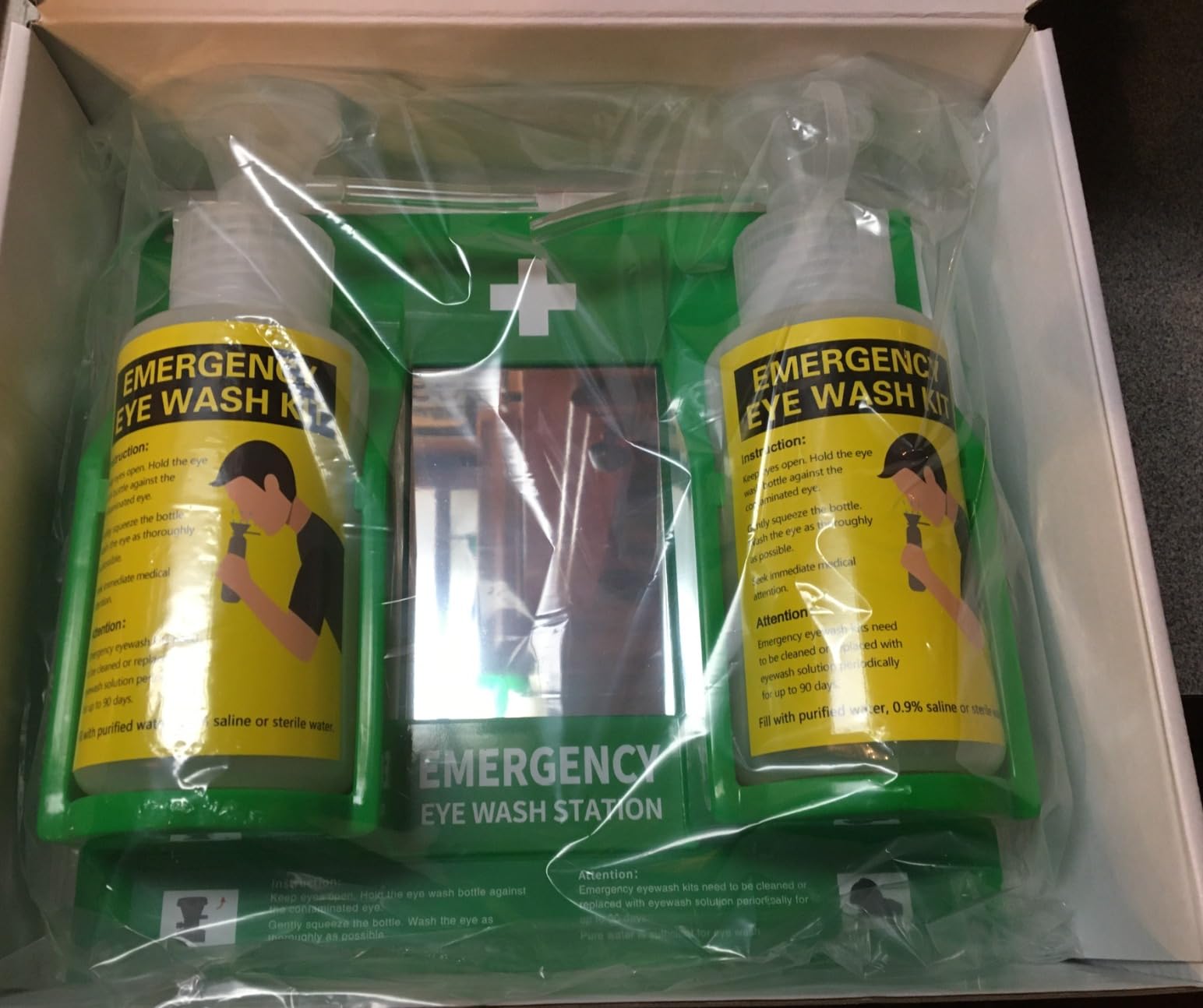 Portable Eyewash Station Kit OSHA-Approved - Yeipower Emergency Eye Wash Flush Bottles Wall Mounted 16oz No Solution customer photo 1