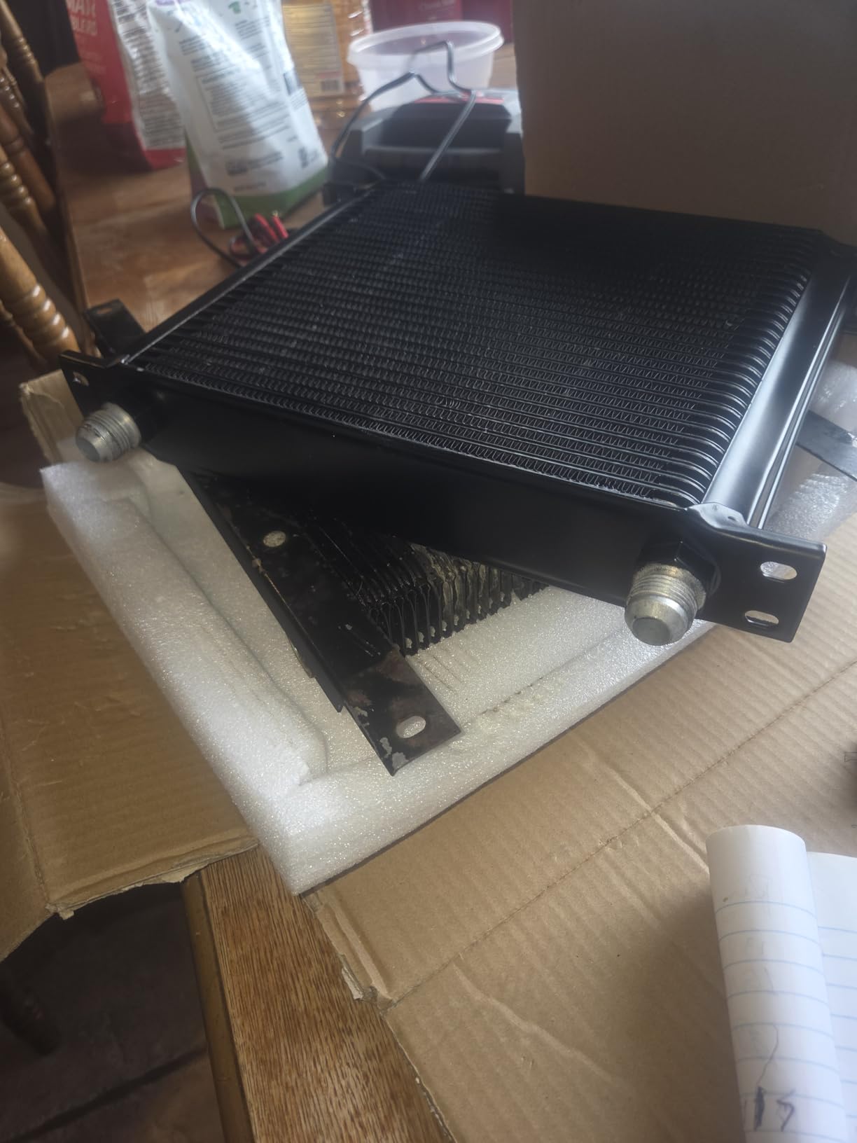 30 Row AN10-10AN Stacked Plate Oil Cooler Aluminium Alloy customer photo 2