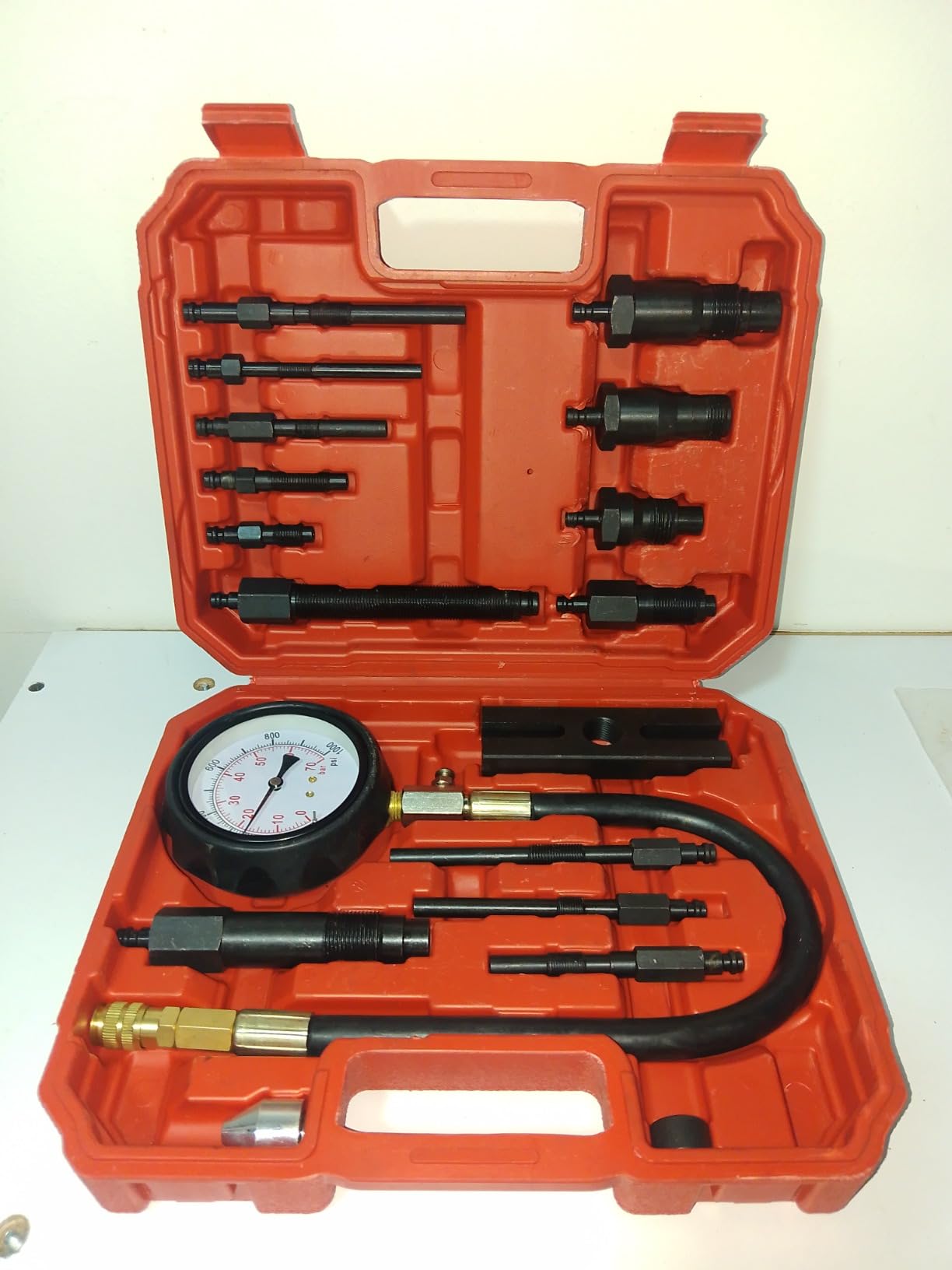 Diesel Engine Compression Tester Kit with 0-1000 psi Gauge and Adapters Cylinder Pressure Test Tool Kit Diesel Injector Tester Check Cylinders in Diesel Car & Truck customer photo 1