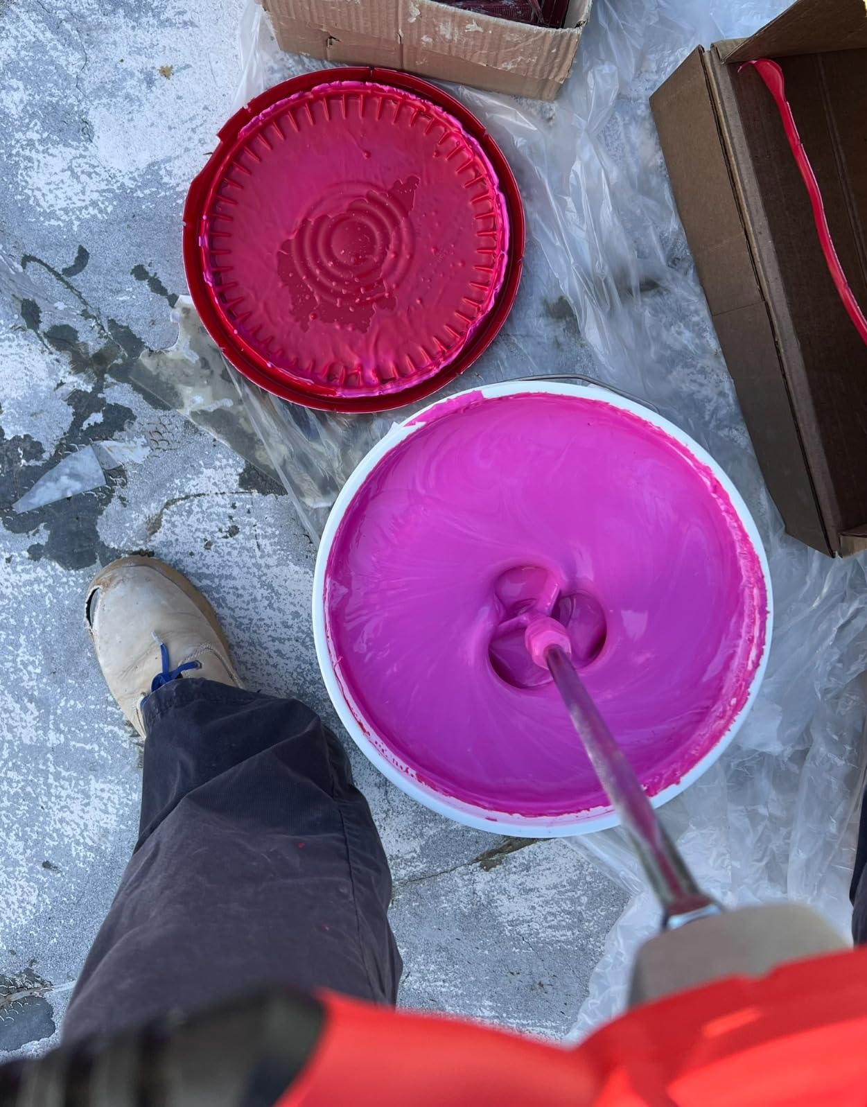 Cement Mixer 2300W, Handheld Electric Concrete Mixer with 6 Adjustable Speed, 110V Portable Mud Mixer Paint Mixer for Motar Grout Plaster Thinset Fodder Stirring Tool customer photo 2