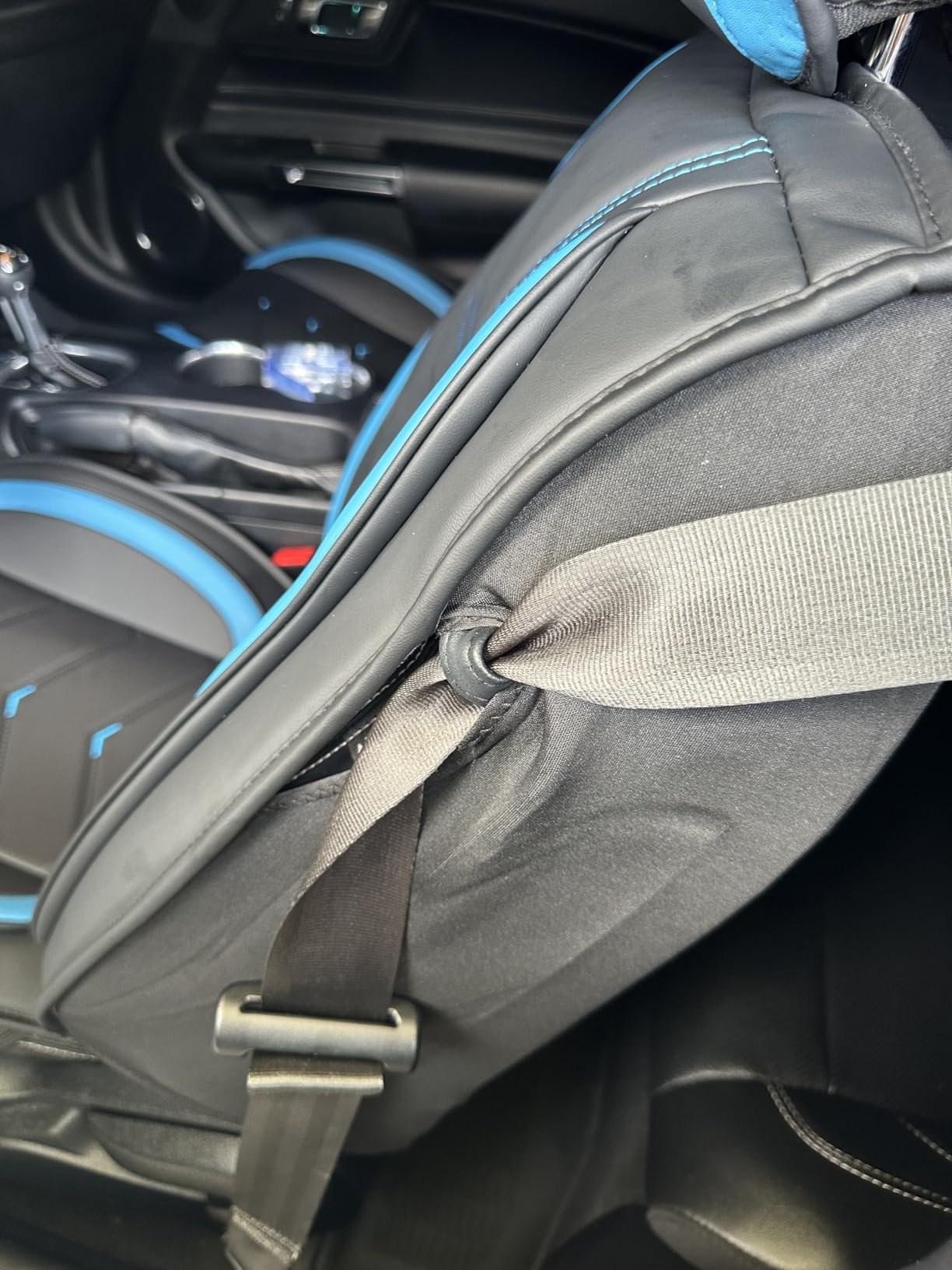 ADERN Car Seat Covers for Ford Mustang 2000-2026, Premium Nappa Leather Car Seat Cover, Stylish Sport Seat Covers, Automobile Seat Cover Sets.(Standard 2 Seats/Black) customer photo 1