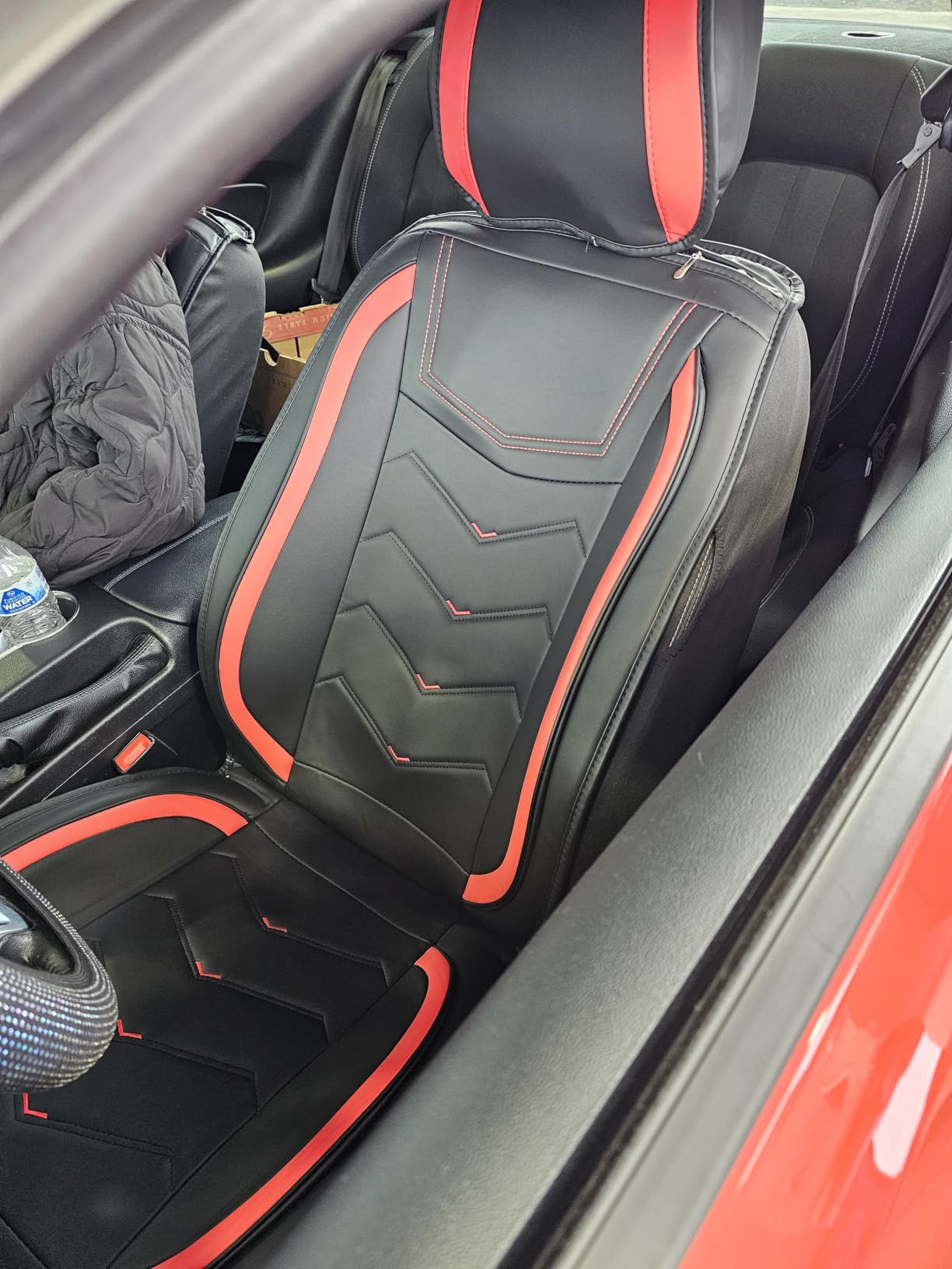 ADERN Car Seat Covers for Ford Mustang 2000-2026, Premium Nappa Leather Car Seat Cover, Stylish Sport Seat Covers, Automobile Seat Cover Sets.(Standard 2 Seats/Black) customer photo 2