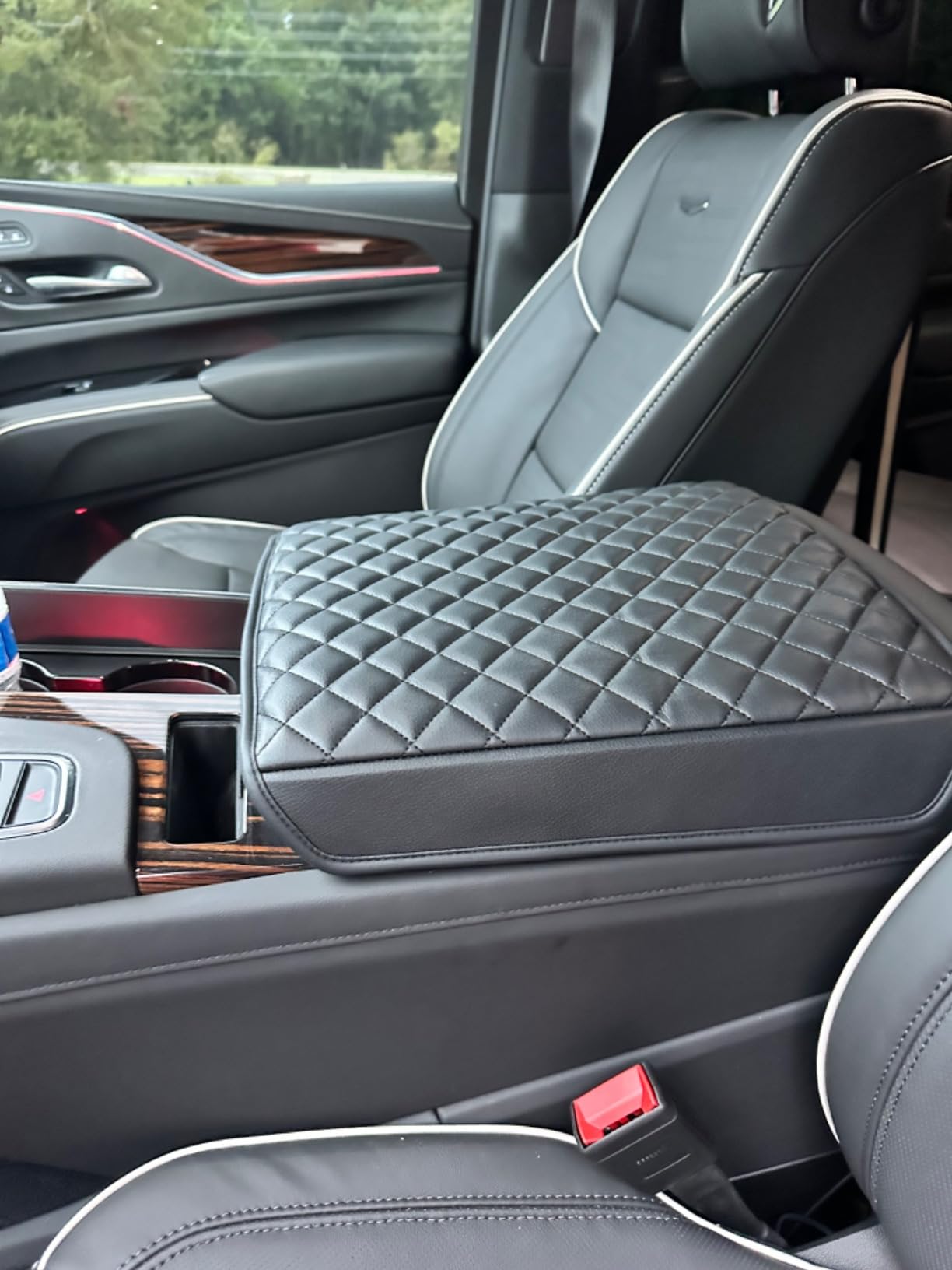 Center Console Armrest Cover for Cadillac Escalade 2021-2026, Vinyl Leather customer photo 2