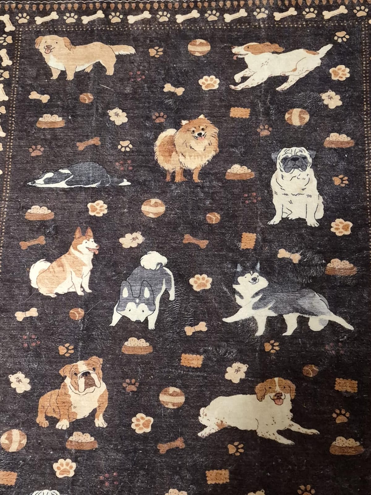 DUKINO 4x6 Area Rug, Floral Washable Office Rug Non Slip Chair Mat, Black customer photo 1